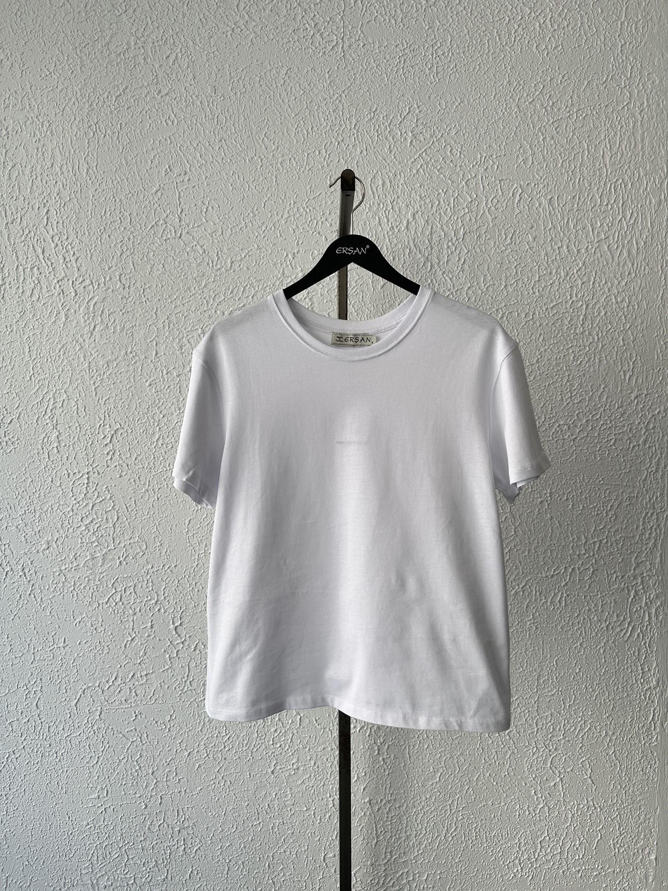 Bisiklet Yaka Basic Tişört Beyaz