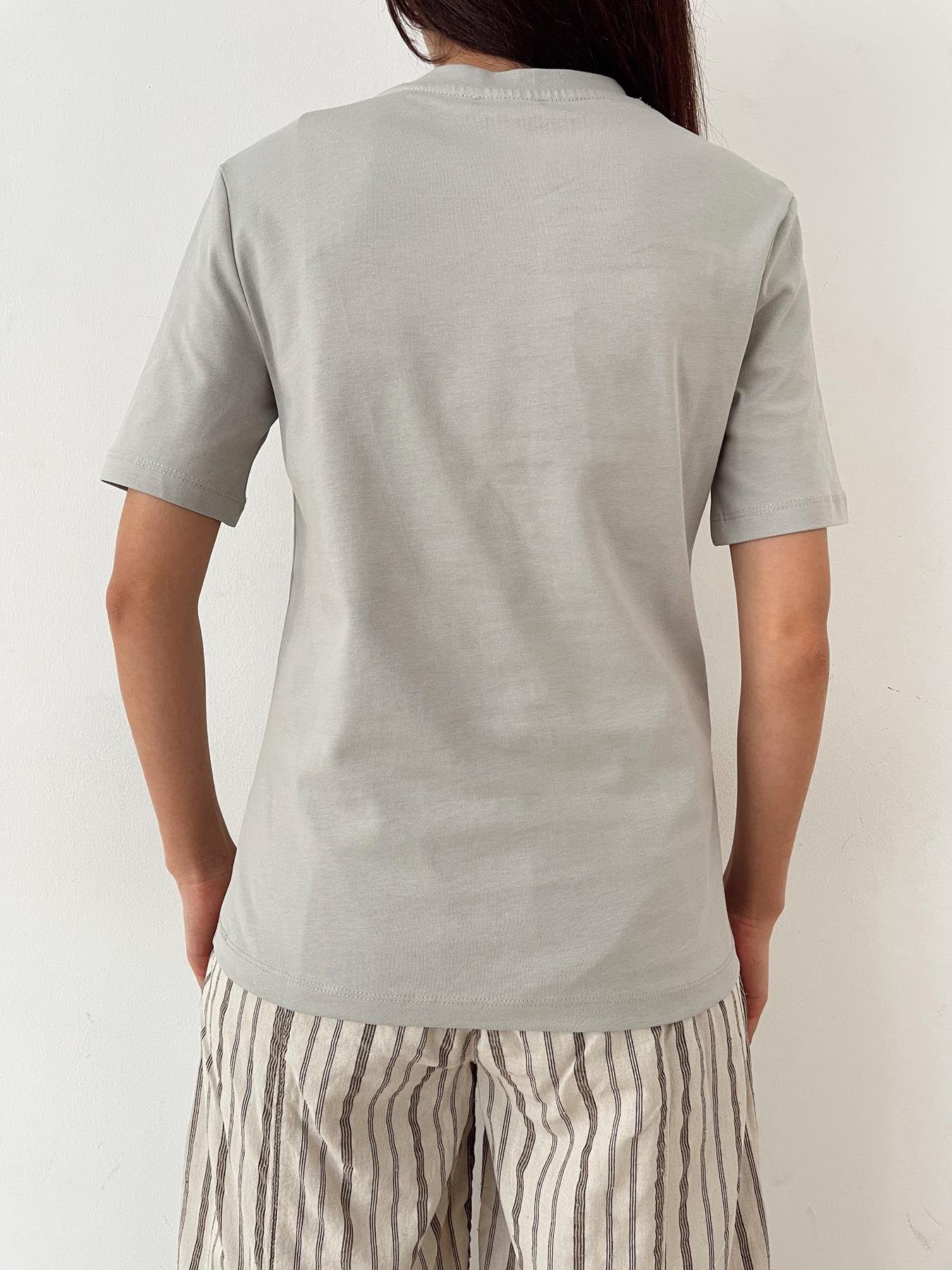 Bisiklet Yaka Basıc Tişört GRİ