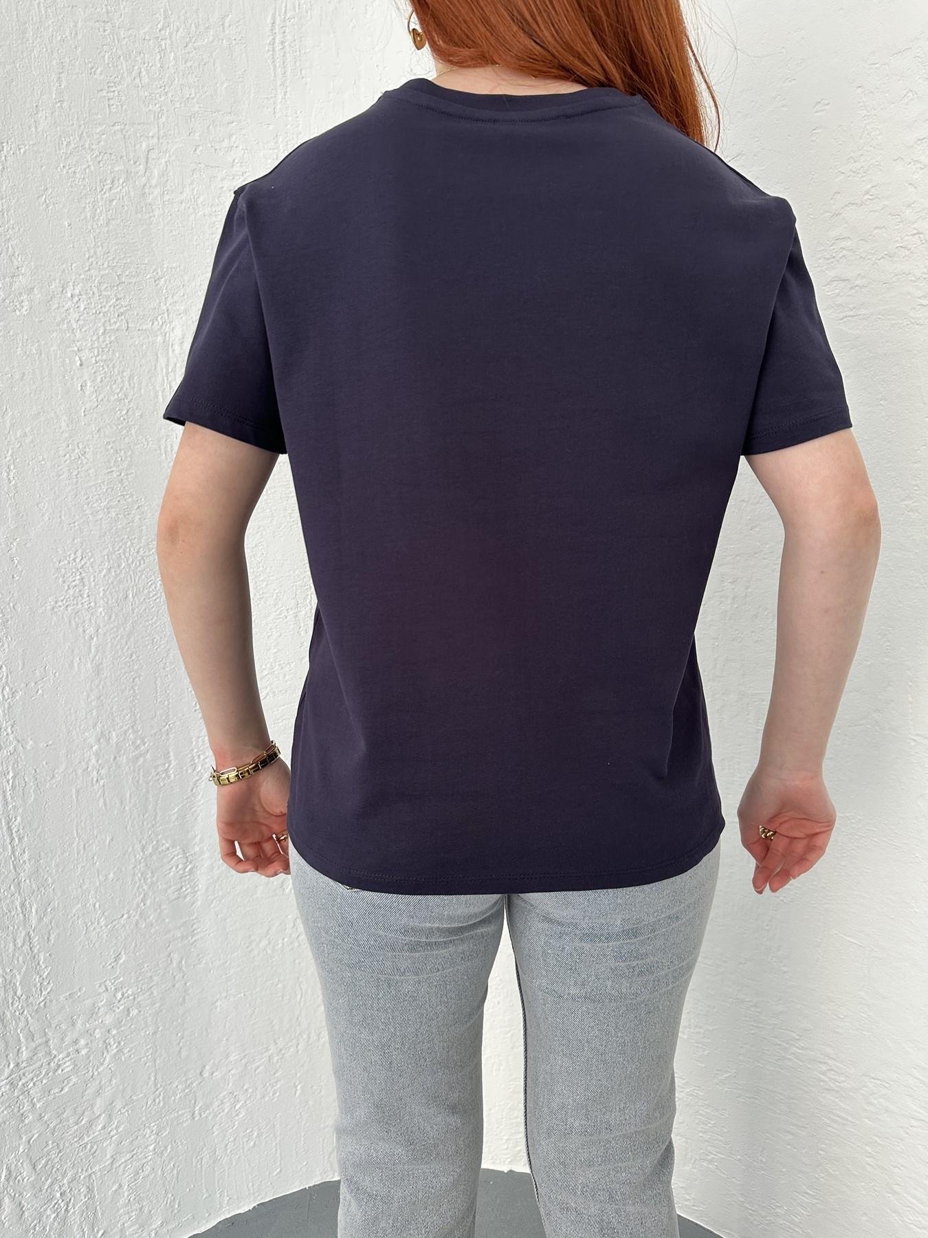 Bisiklet Yaka Basic Tişört Lacivert