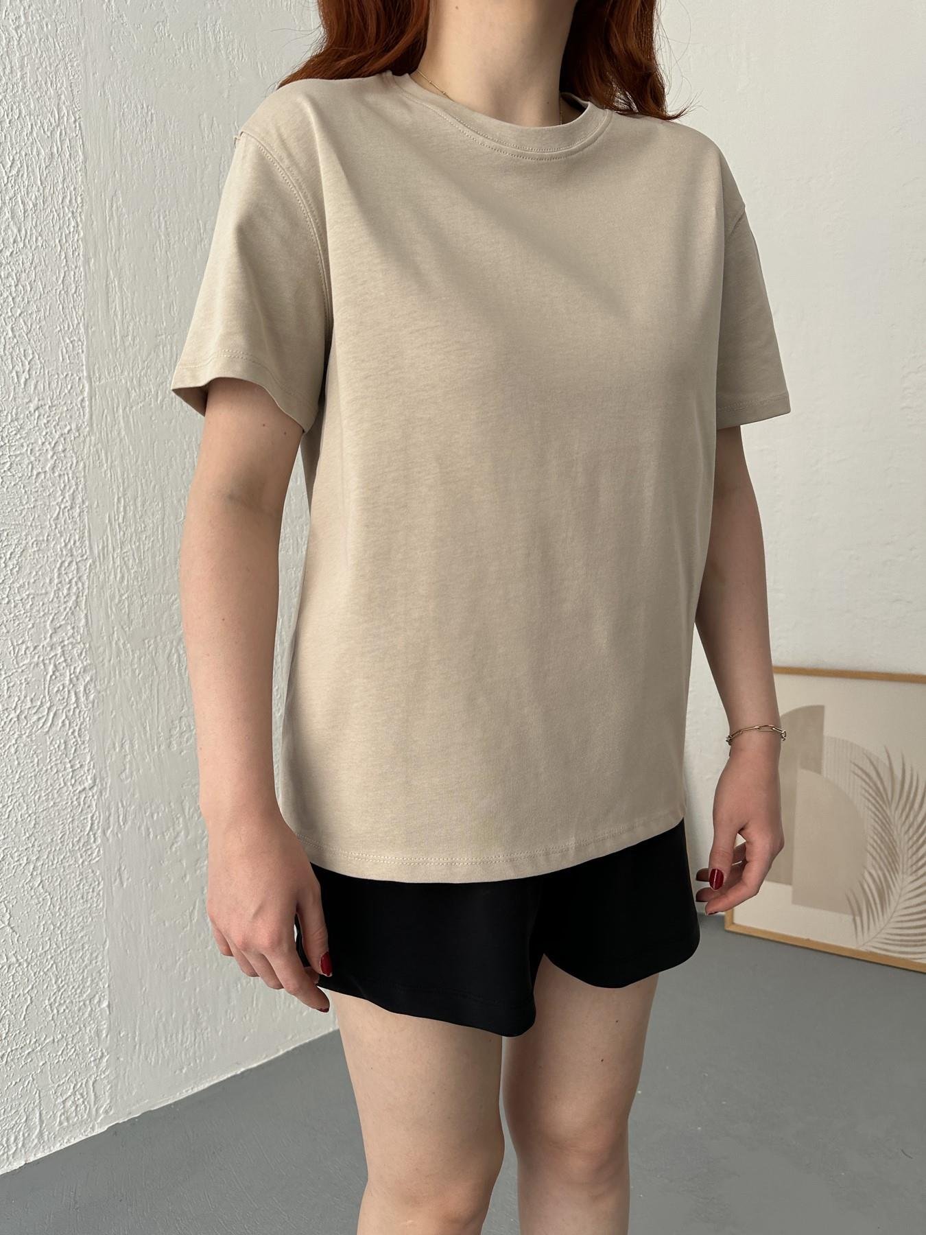 Bisiklet Yaka Basic Tişört Taş