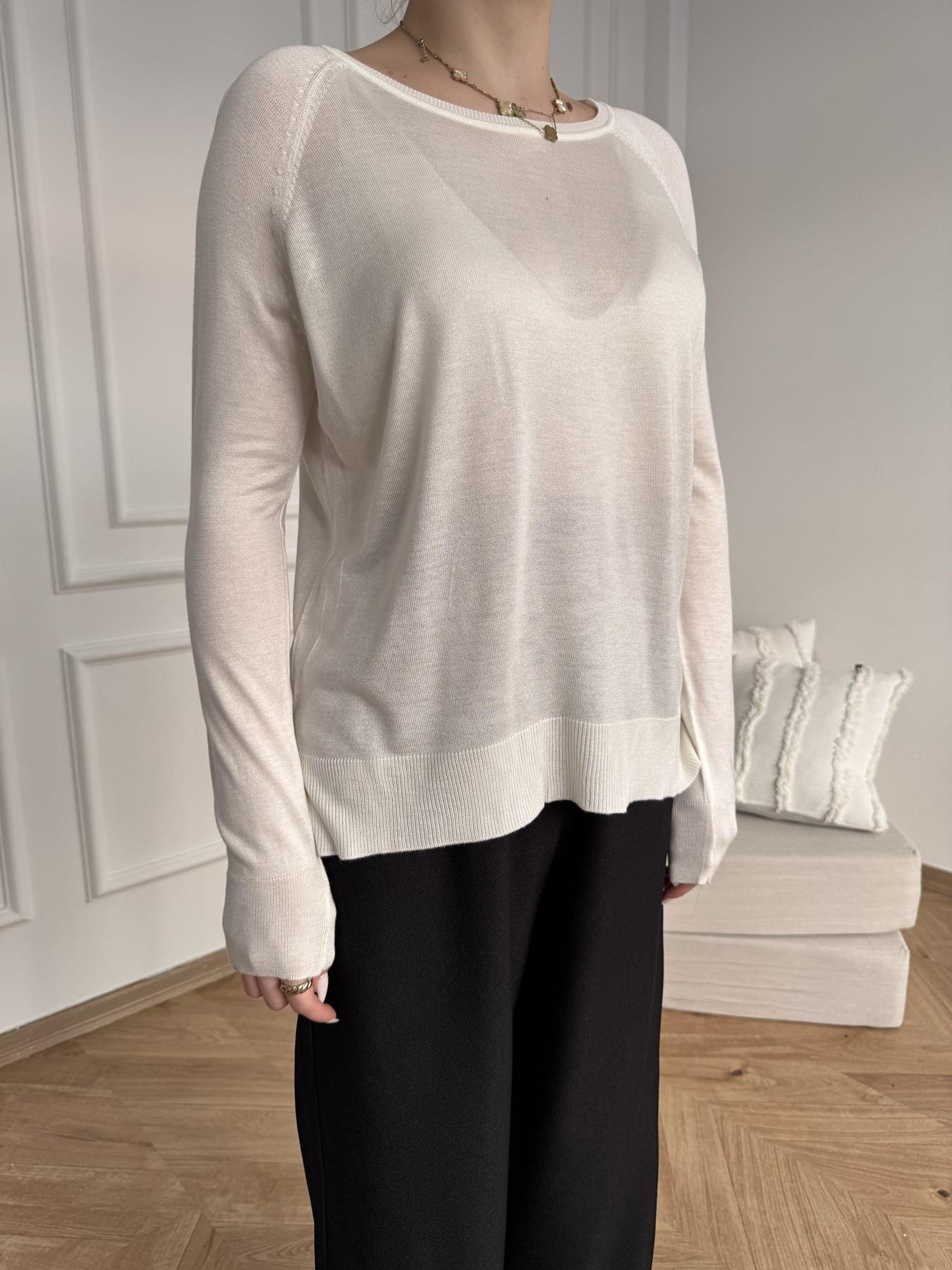 Bisiklet Yaka Basic Triko Ekru