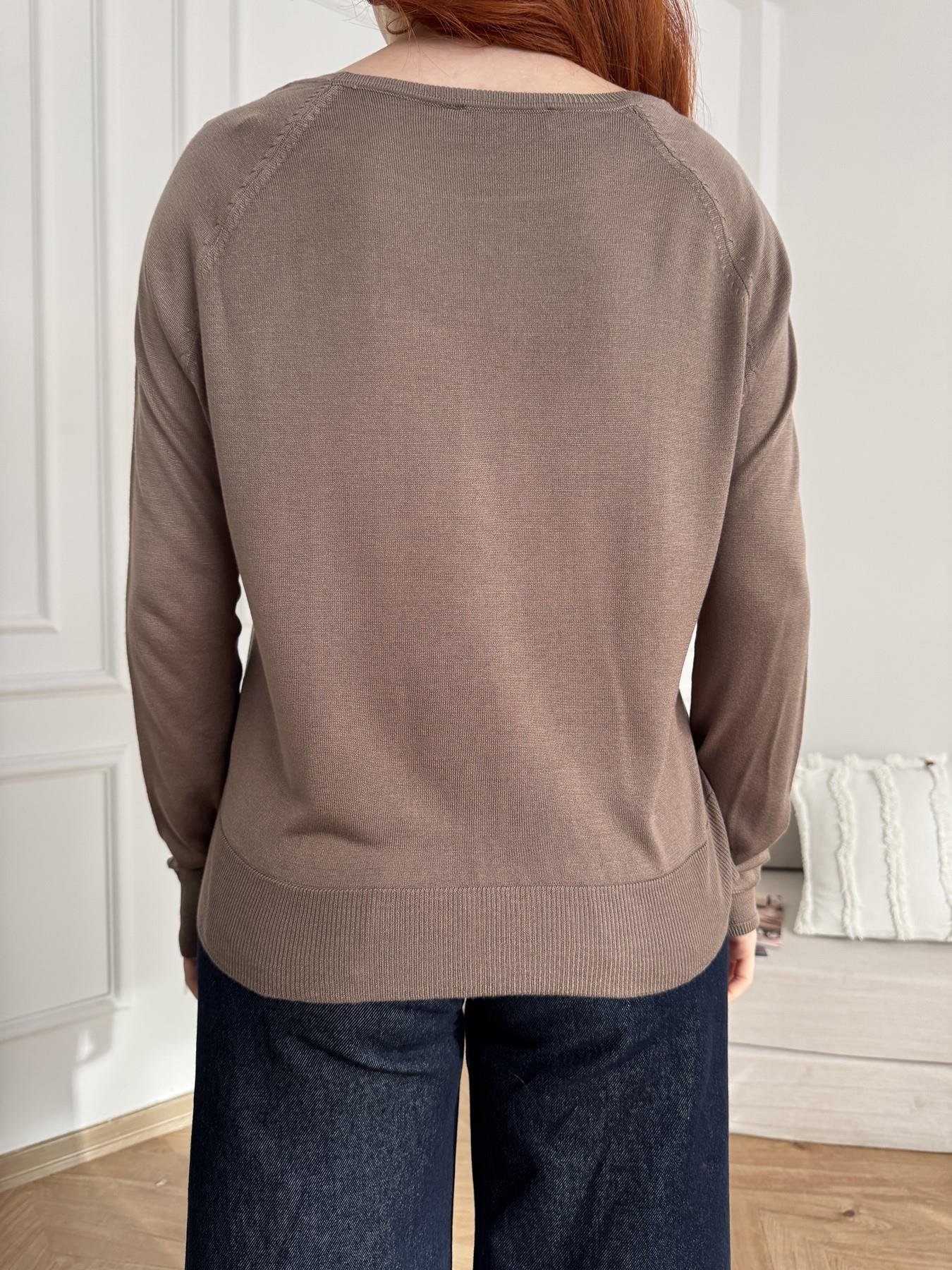 Bisiklet Yaka Basic Triko Vizon