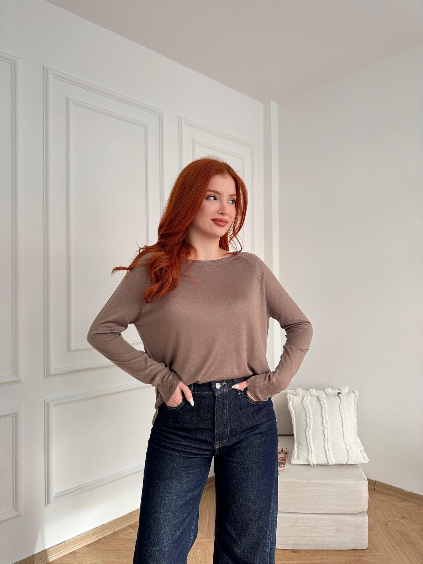 Bisiklet Yaka Basic Triko Vizon