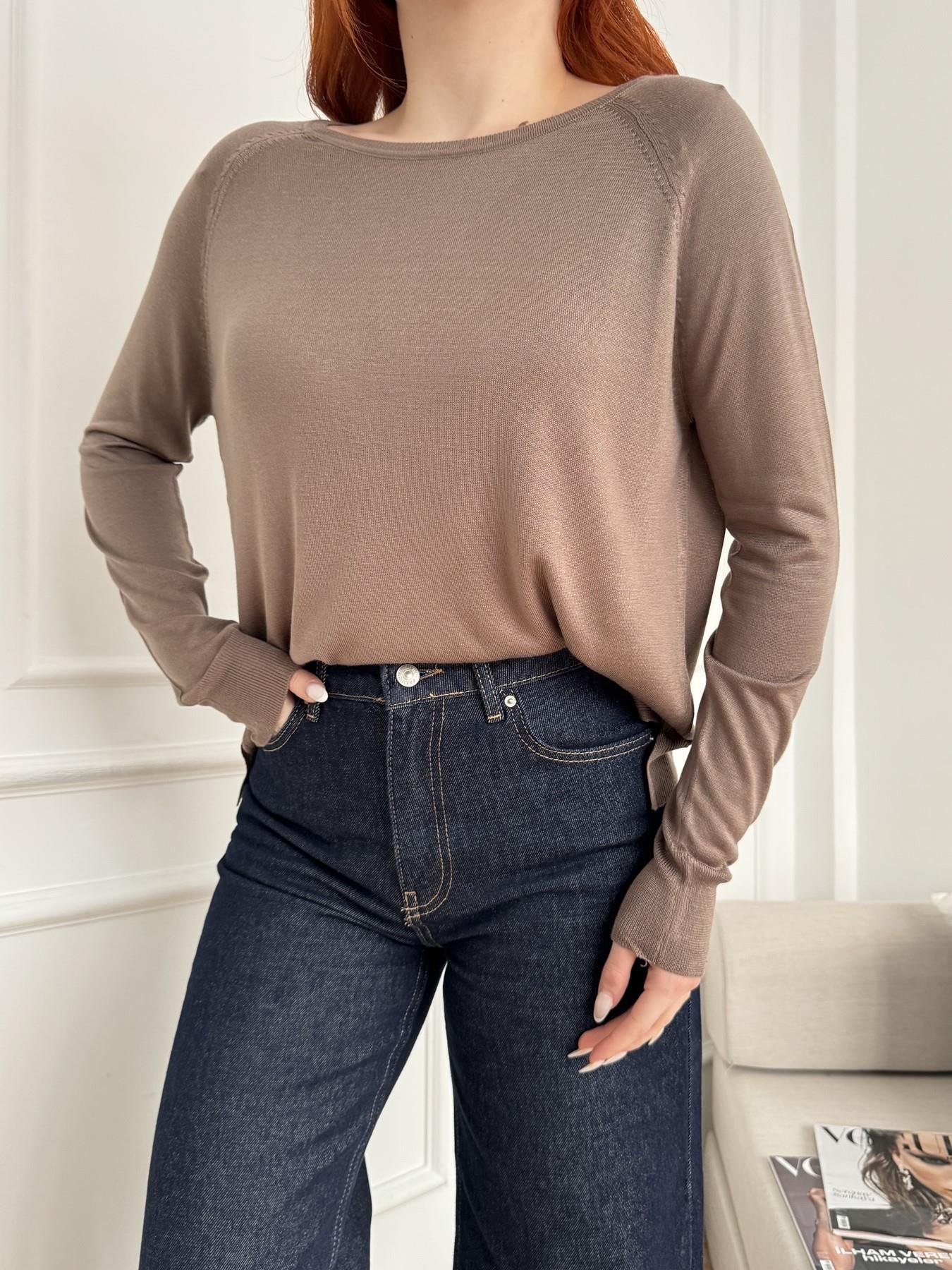 Bisiklet Yaka Basic Triko Vizon