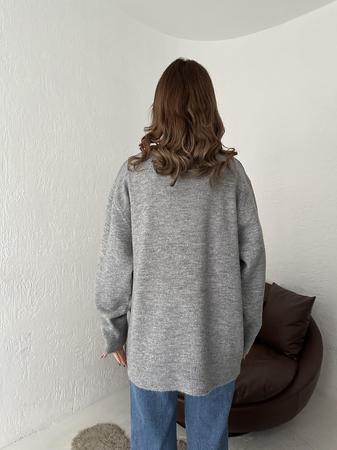 Bisiklet Yaka Bear Nakışlı Kazak GRİ