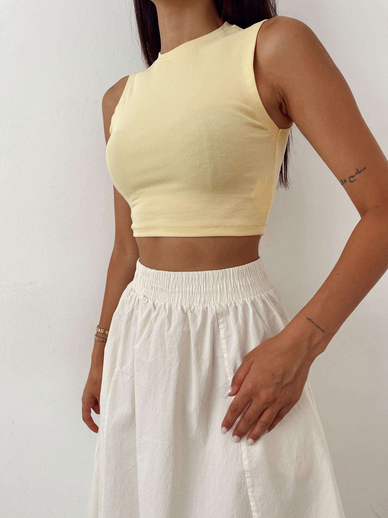 Bisiklet Yaka Crop Body Sarı