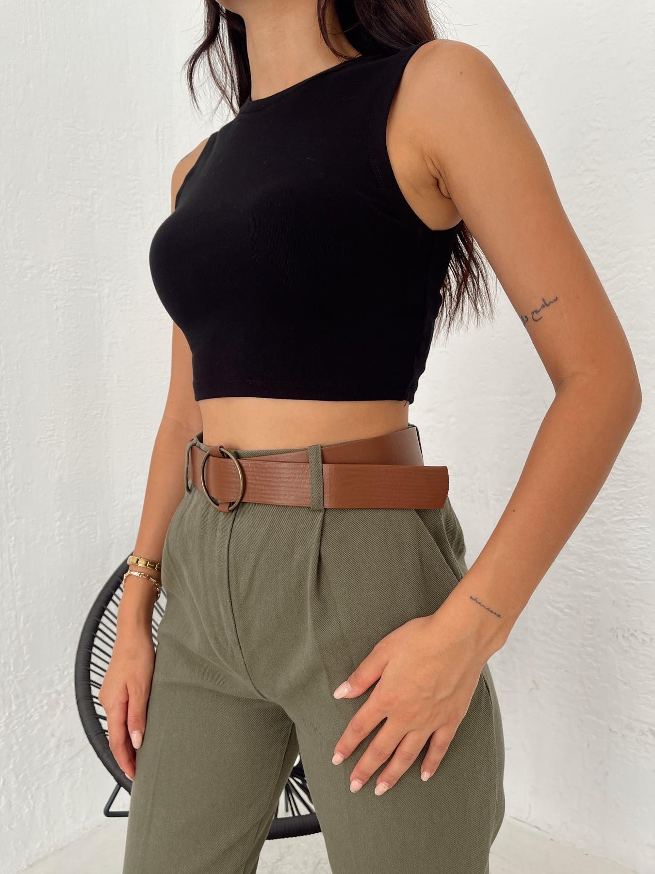 Bisiklet Yaka Crop Body Siyah