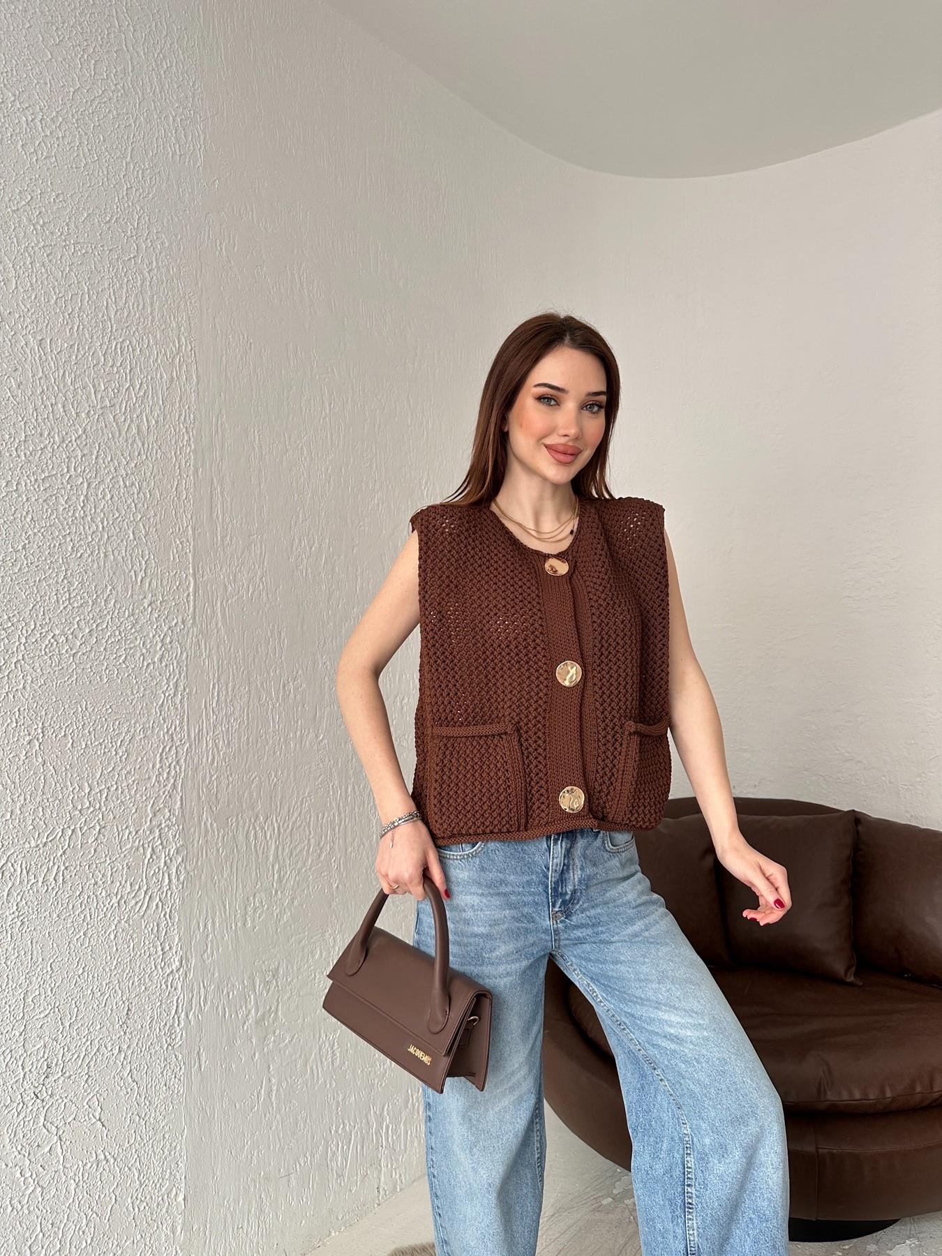 Bisiklet Yaka Düğmeli Hırka KAHVE