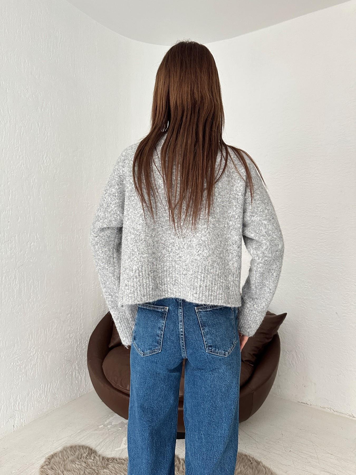 Bisiklet Yaka Düğmeli Hırka ORTA GRİ