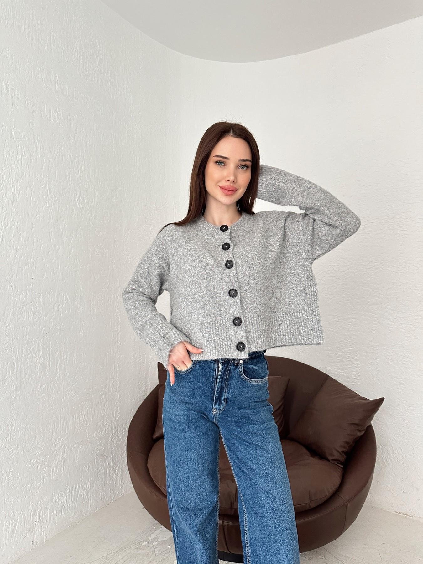 Bisiklet Yaka Düğmeli Hırka ORTA GRİ