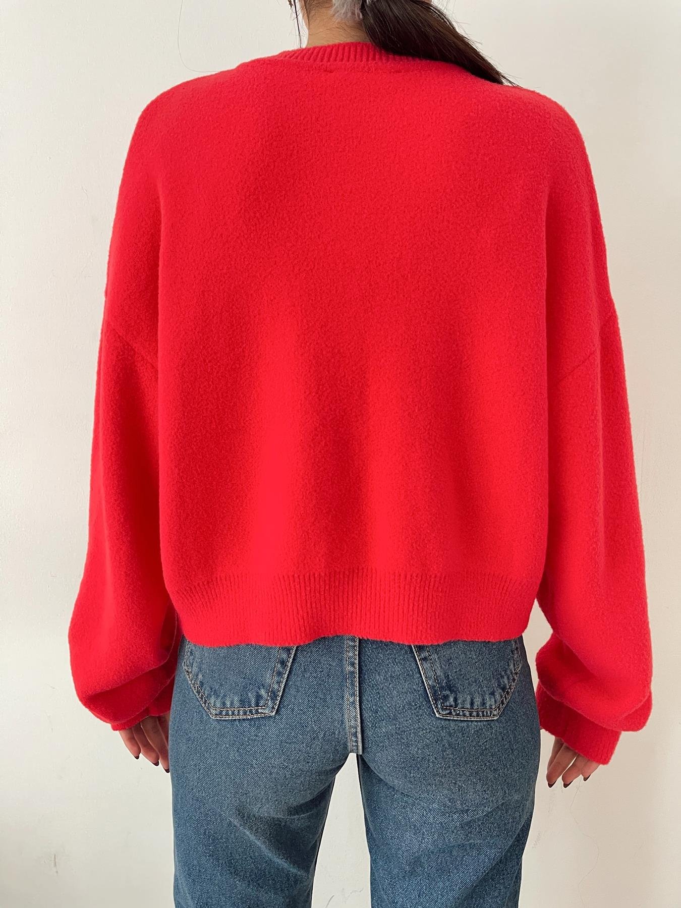 Bisiklet Yaka Kazak KIRMIZI