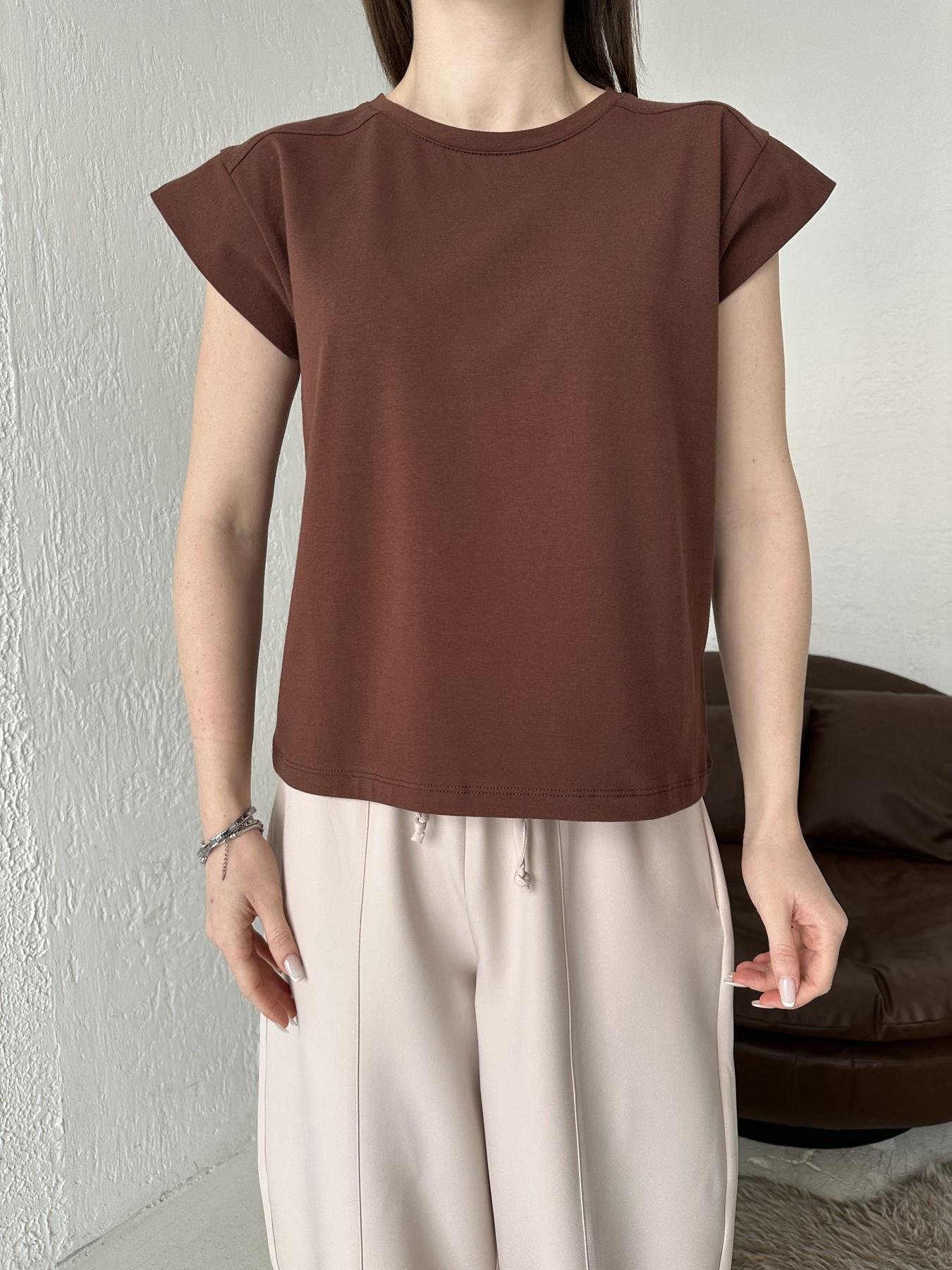 Bisiklet Yaka Kolsuz Tişört KAHVE