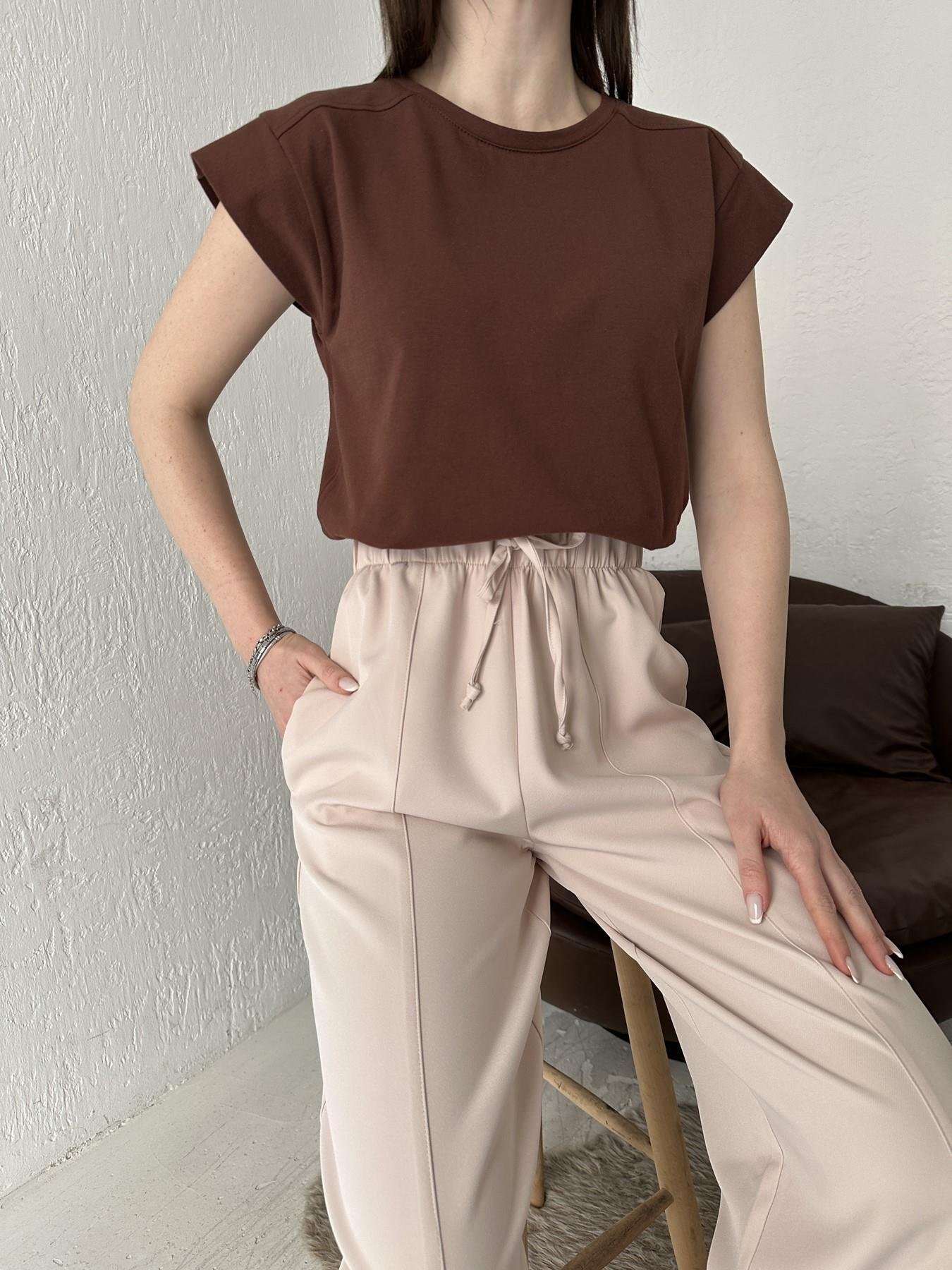 Bisiklet Yaka Kolsuz Tişört KAHVE