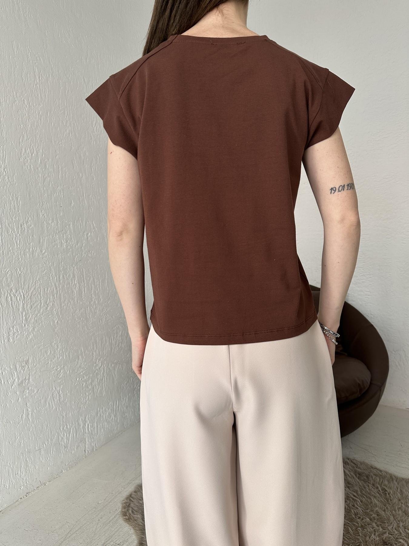 Bisiklet Yaka Kolsuz Tişört KAHVE