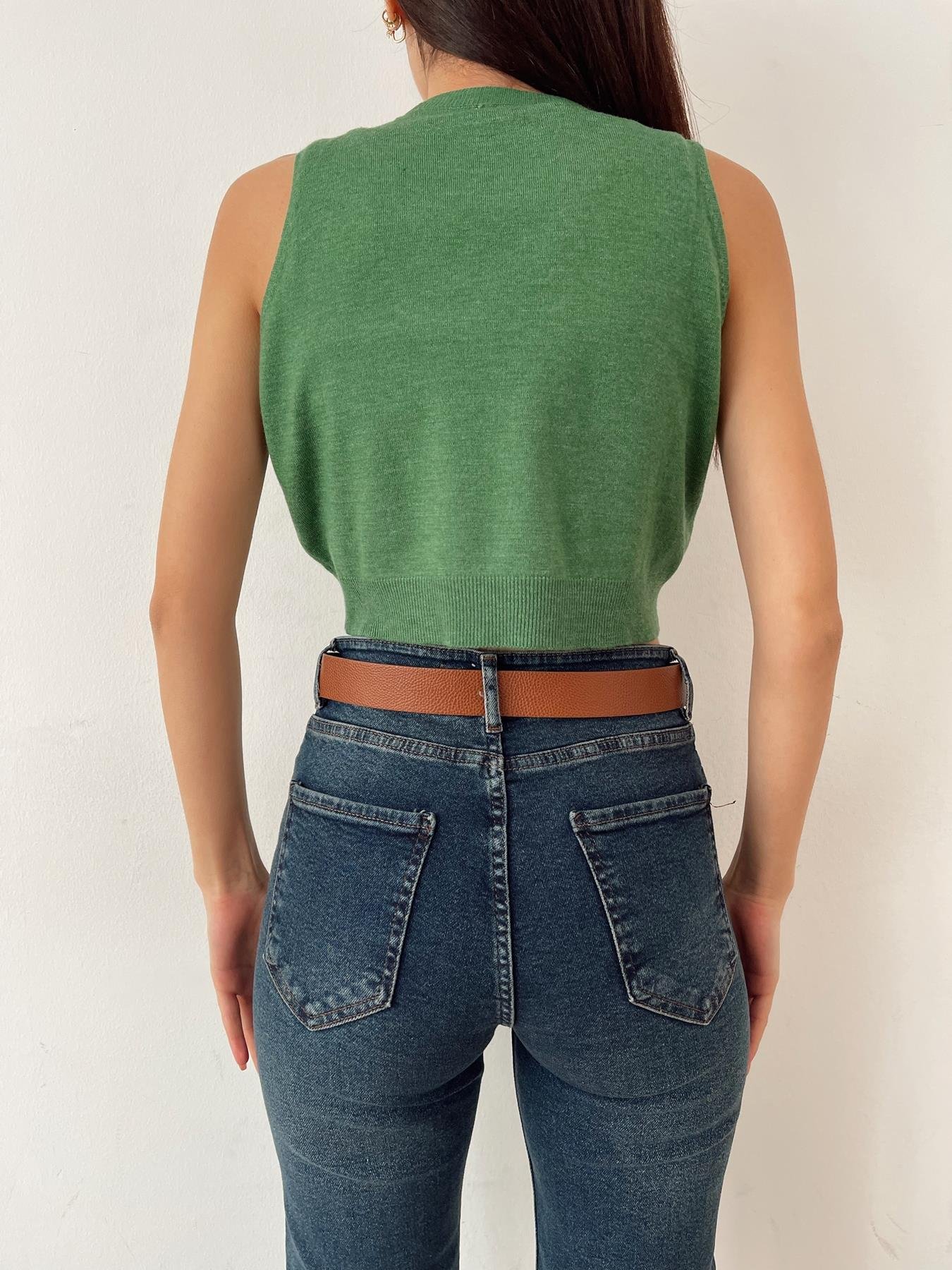 Bisiklet Yaka Kolsuz Triko YEŞİL