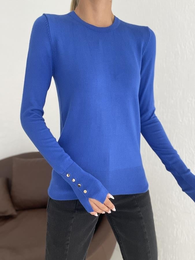 Bisiklet Yaka Kolu Droplu Kazak SAKS