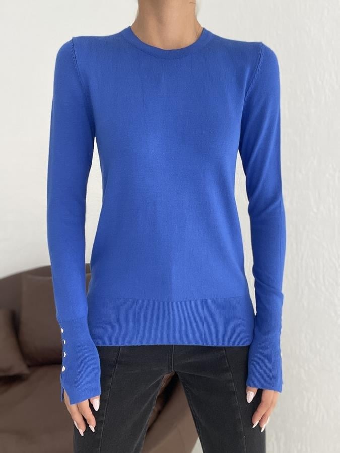 Bisiklet Yaka Kolu Droplu Kazak SAKS