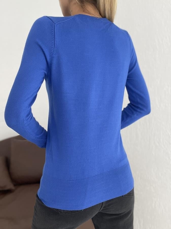 Bisiklet Yaka Kolu Droplu Kazak SAKS