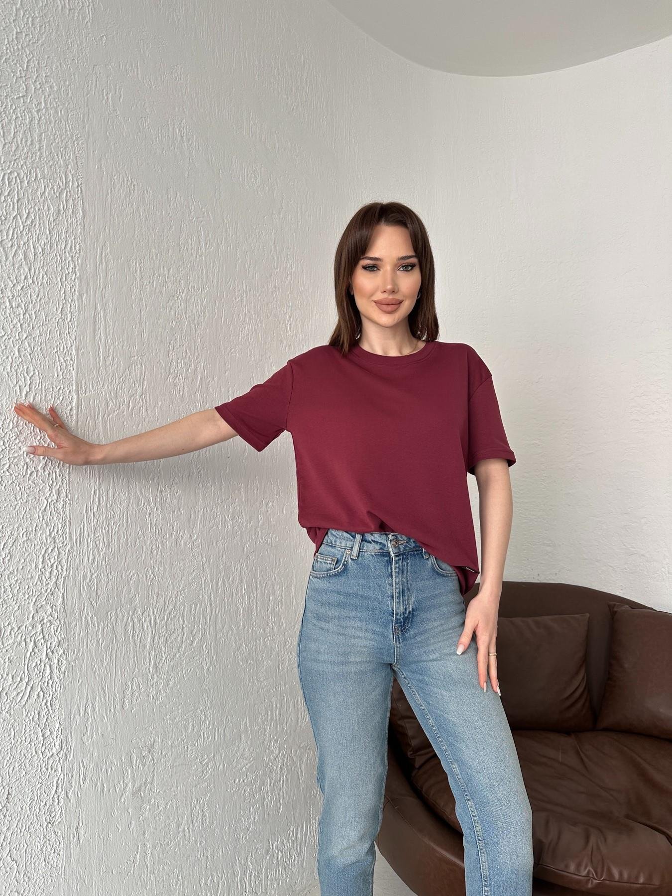 Bisiklet Yaka Metal Detay Tişört BORDO