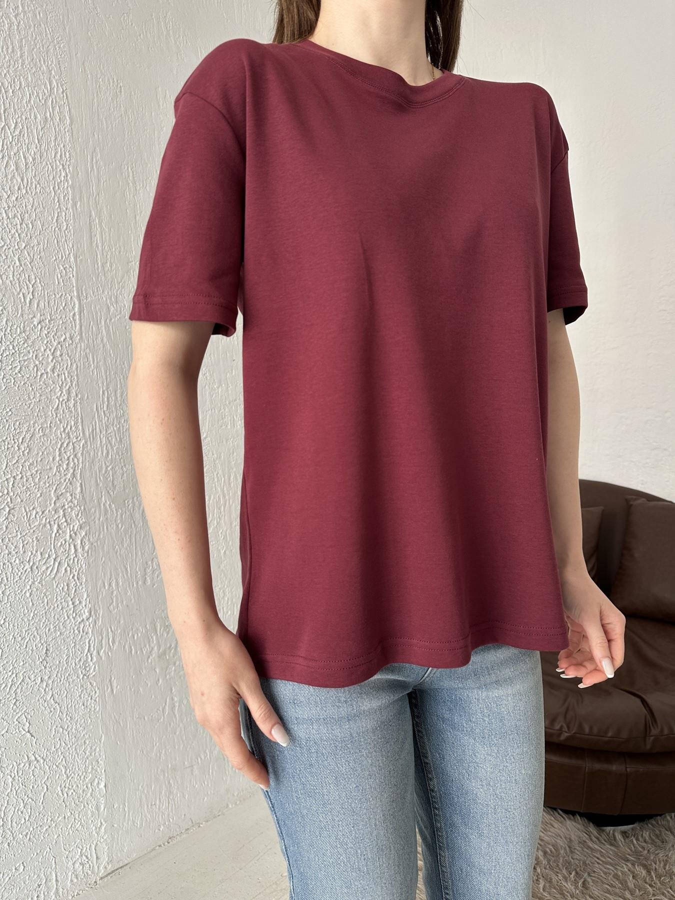 Bisiklet Yaka Metal Detay Tişört BORDO