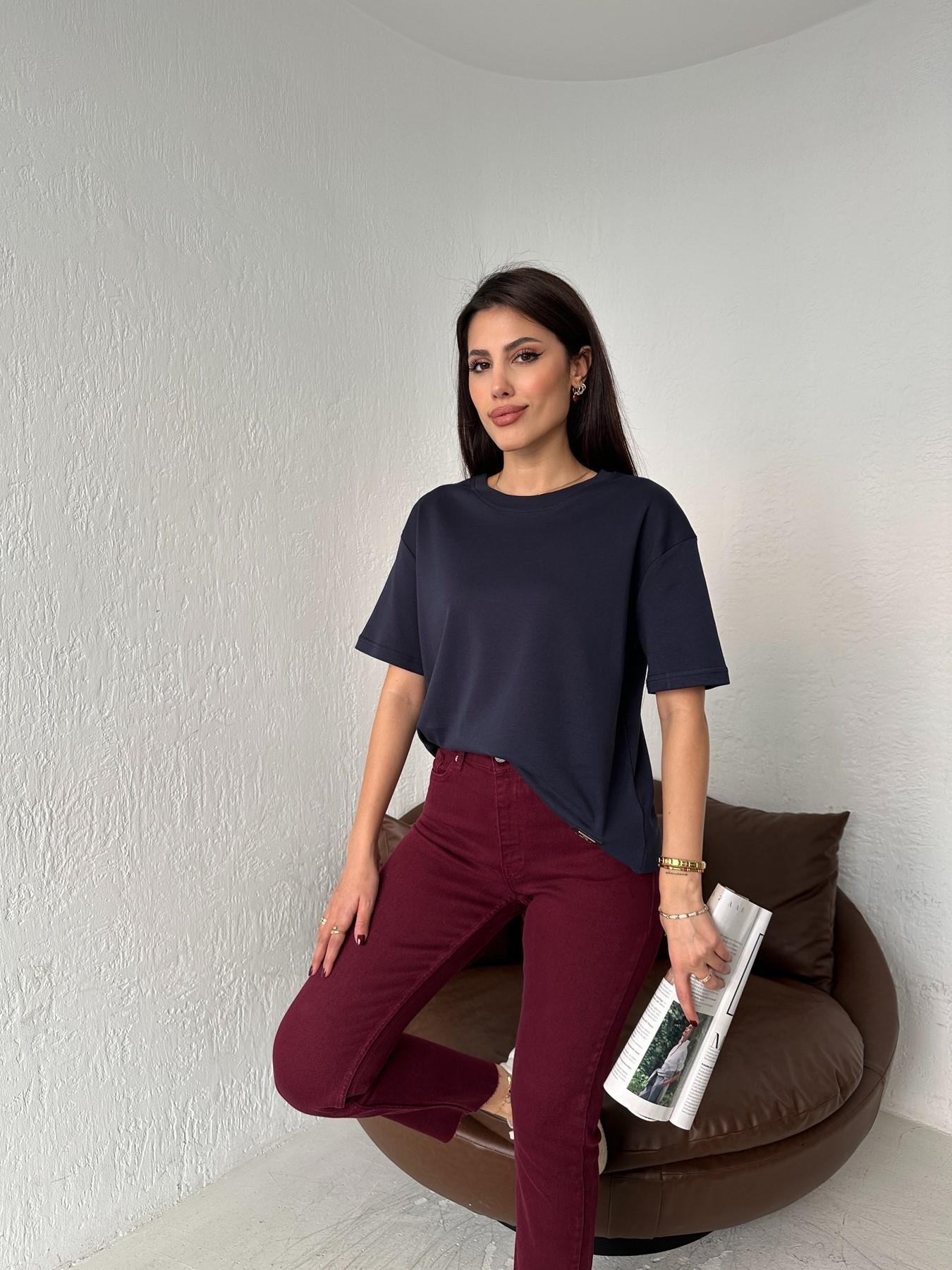 Bisiklet Yaka Metal Detay Tişört LACİVERT