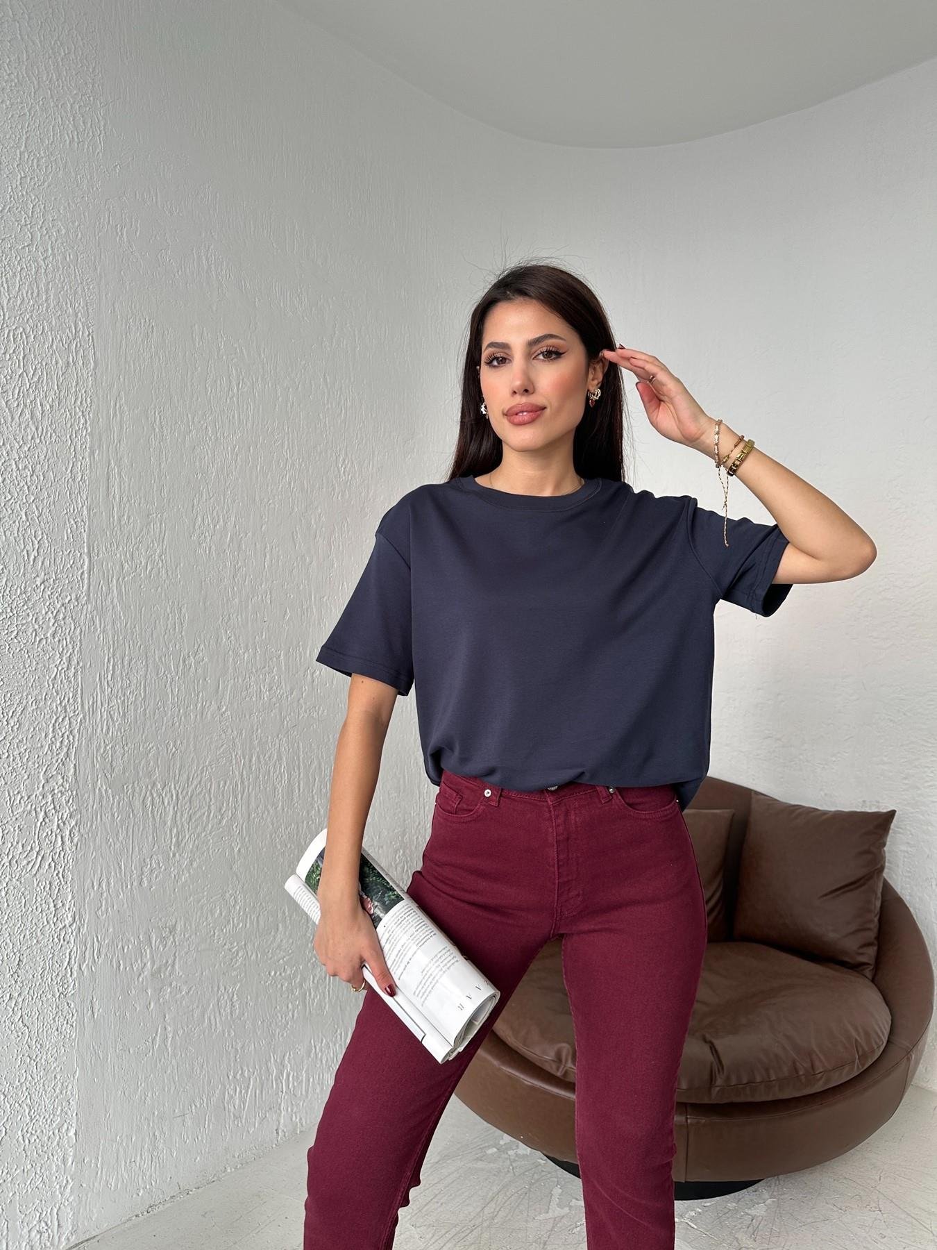 Bisiklet Yaka Metal Detay Tişört LACİVERT