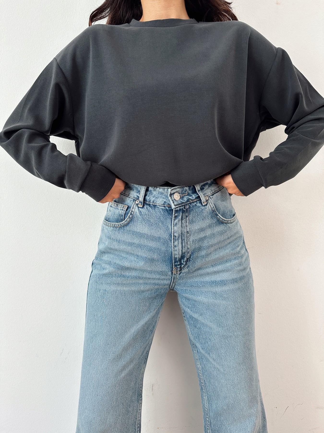 Bisiklet Yaka Modal Kumaş Sweatshirt ANTRASİT