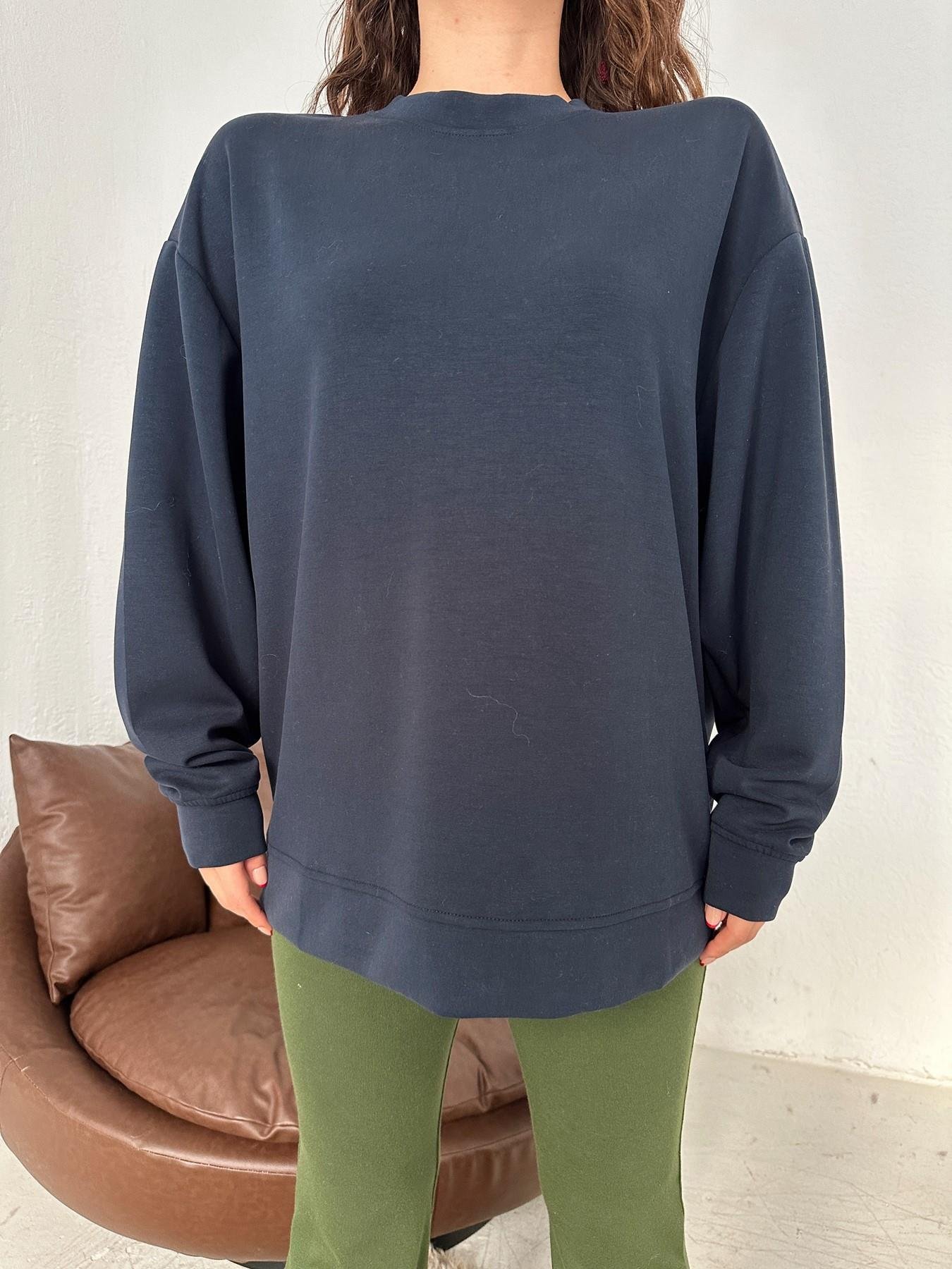 Bisiklet Yaka Modal Kumaş Sweatshirt LACİVERT