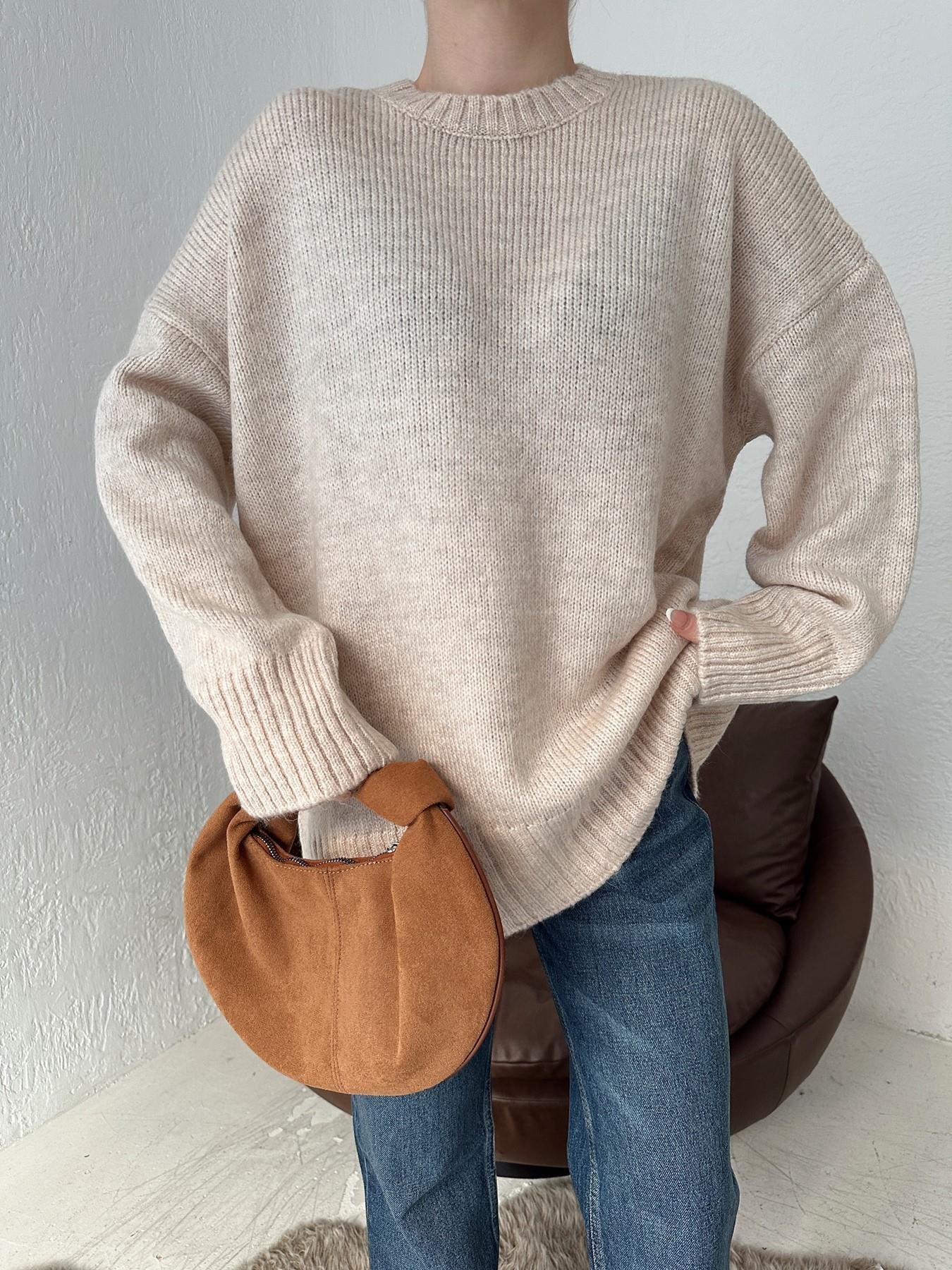 Bisiklet Yaka Oversize Kazak TAŞ