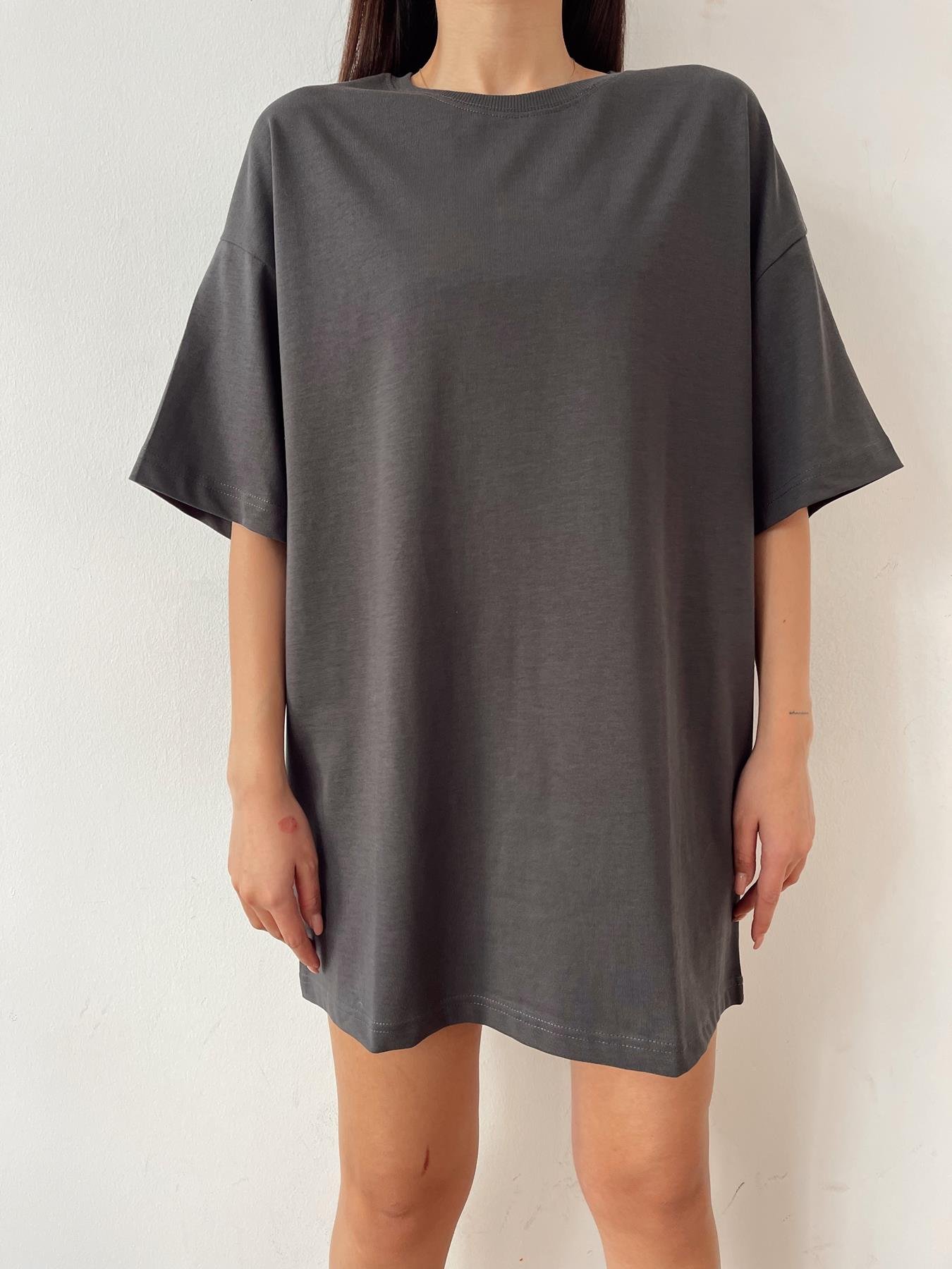 Bisiklet Yaka Oversize Tişört ANTRASİT