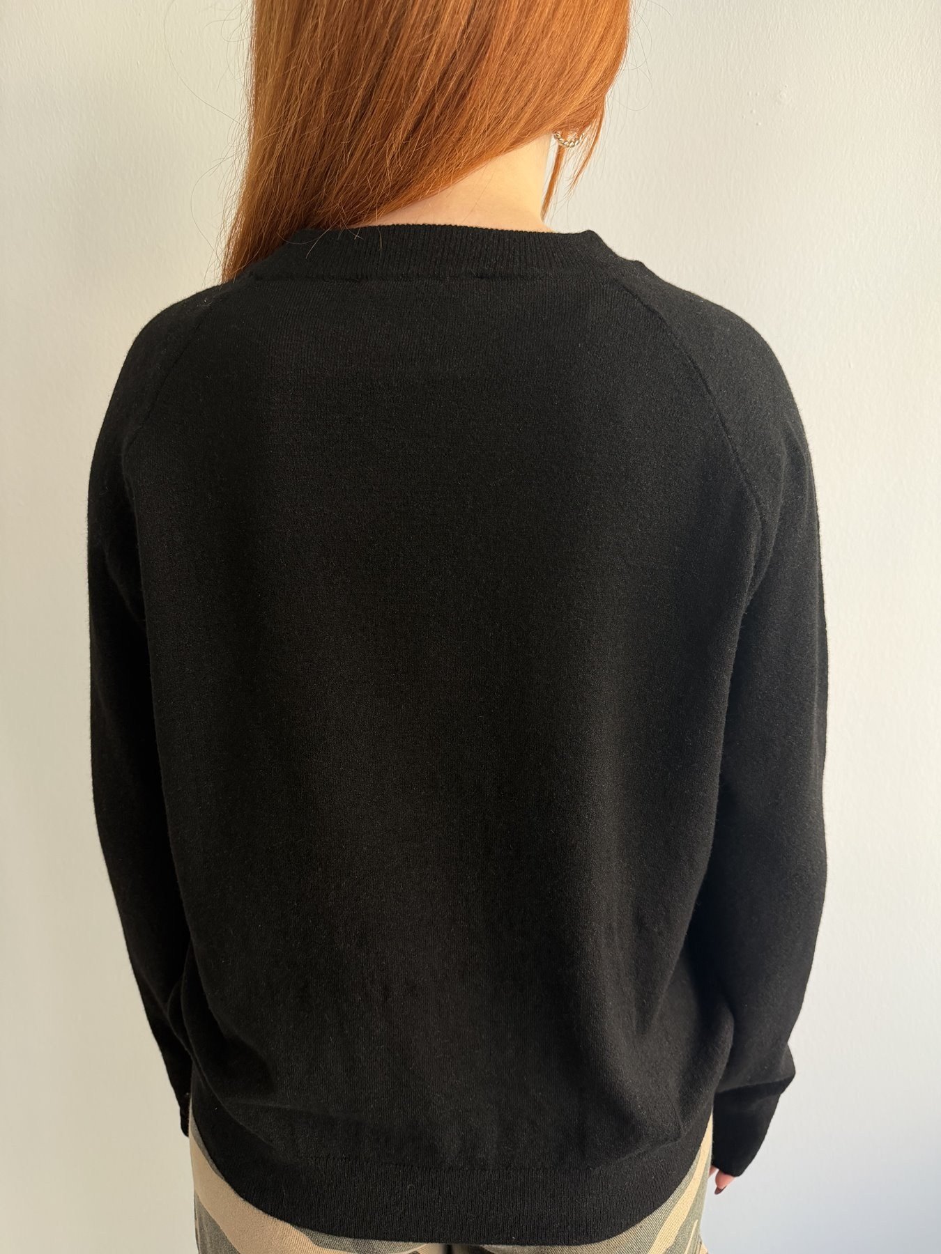 Bisiklet Yaka Reglan Kol Triko Siyah