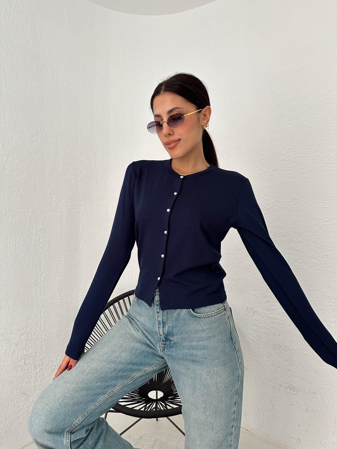 Bisiklet Yaka Triko Hırka LACİVERT