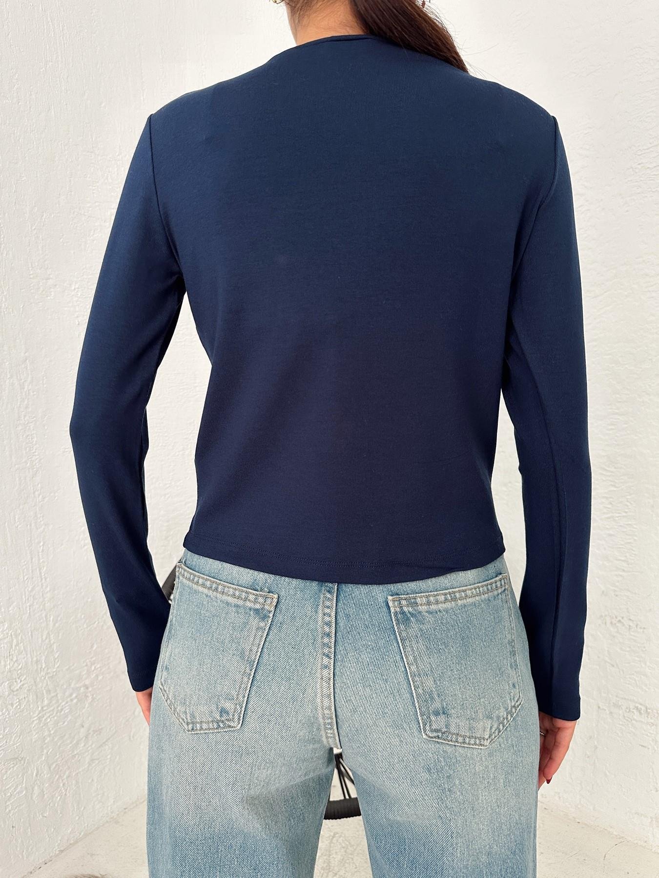 Bisiklet Yaka Triko Hırka LACİVERT