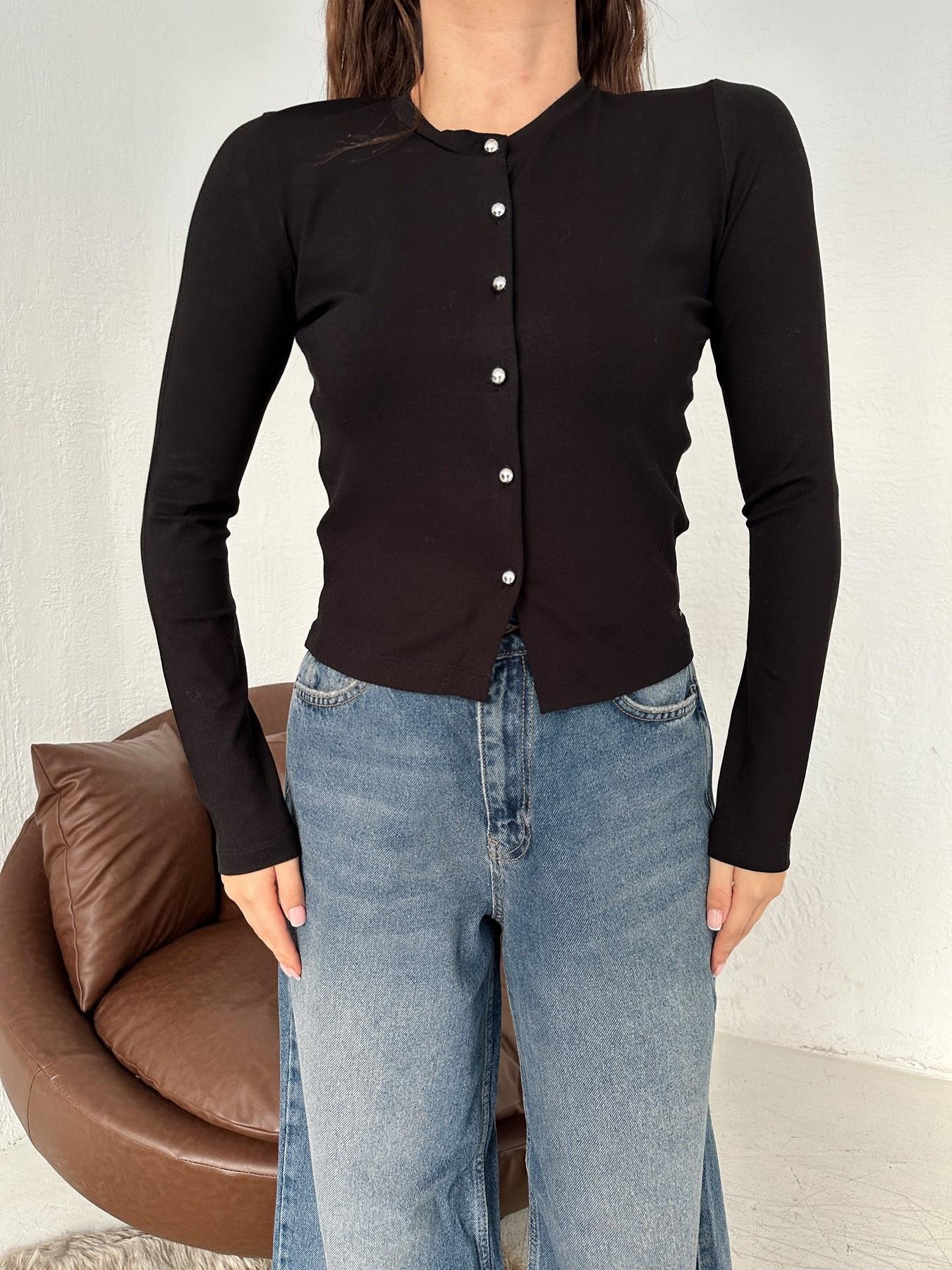 Bisiklet Yaka Triko Hırka SİYAH