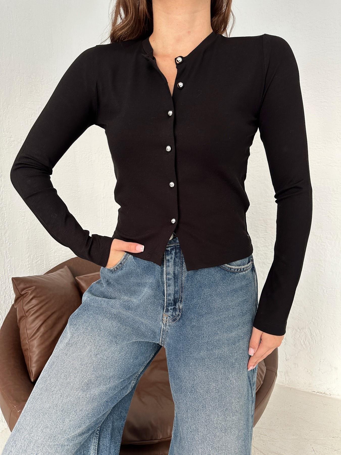 Bisiklet Yaka Triko Hırka SİYAH