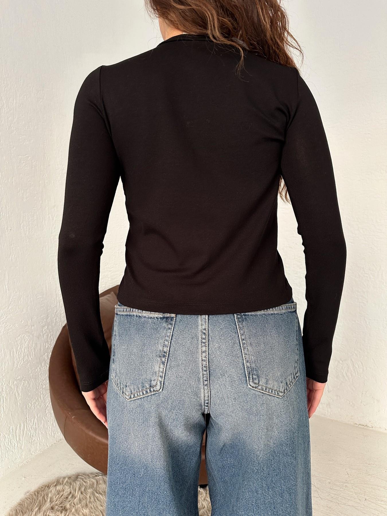 Bisiklet Yaka Triko Hırka SİYAH