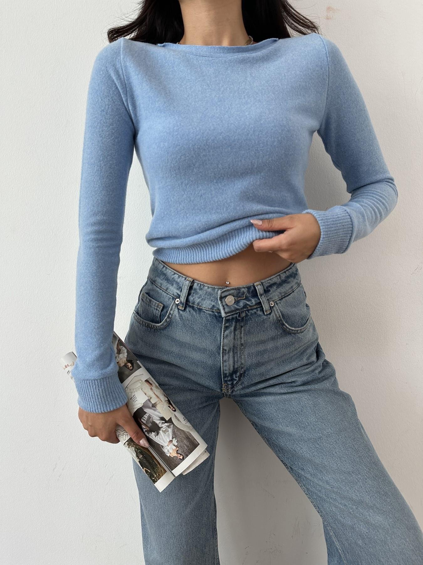 Bisiklet Yaka Triko MAVİ