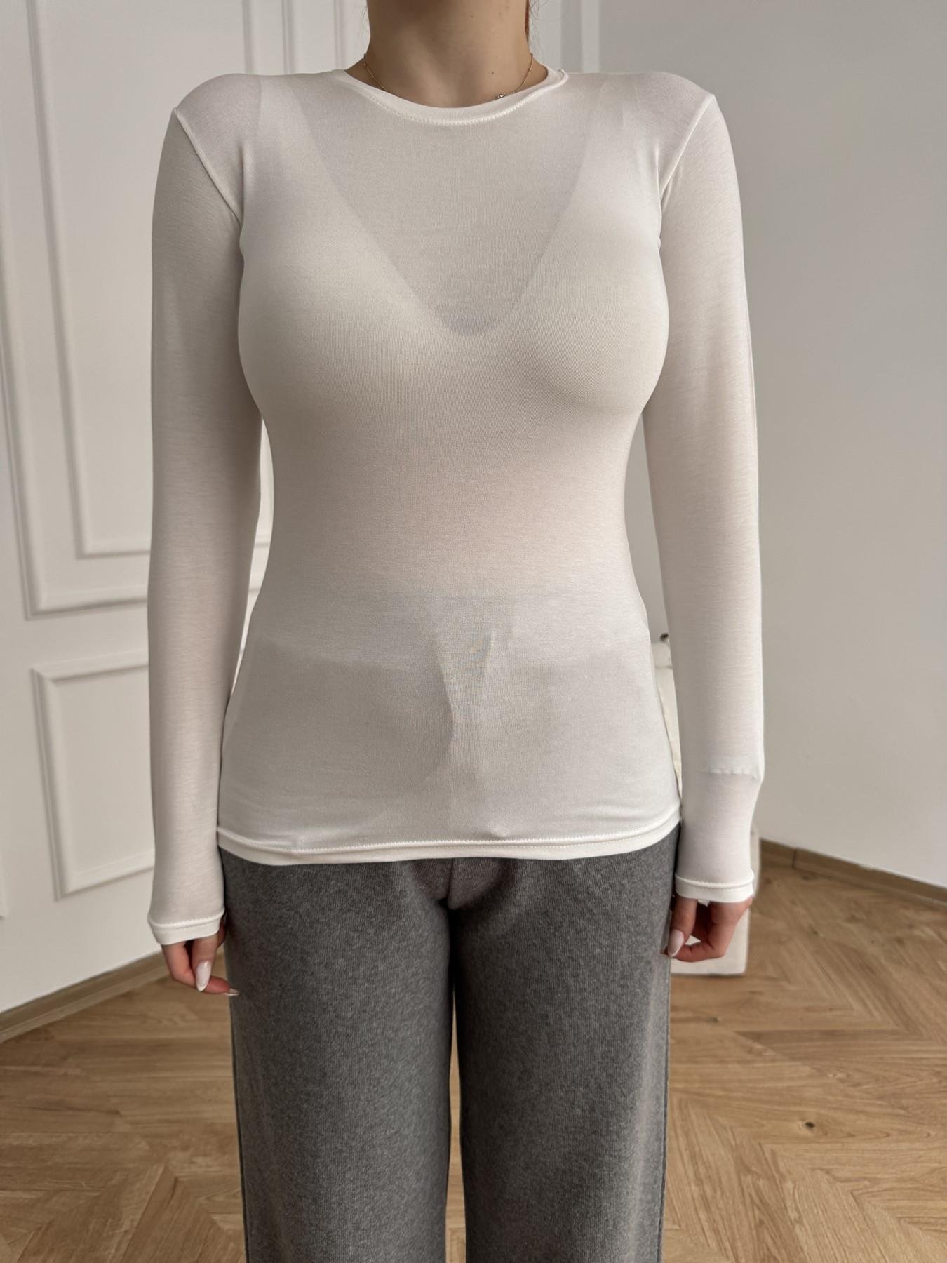 Bisiklet Yaka Uzun Kollu Body Beyaz