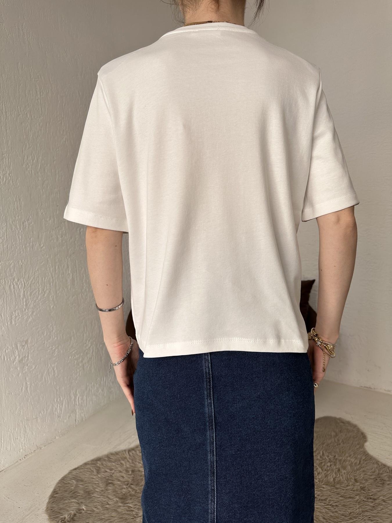 Bisiklet Yaka Vatkalı Tişört BEYAZ