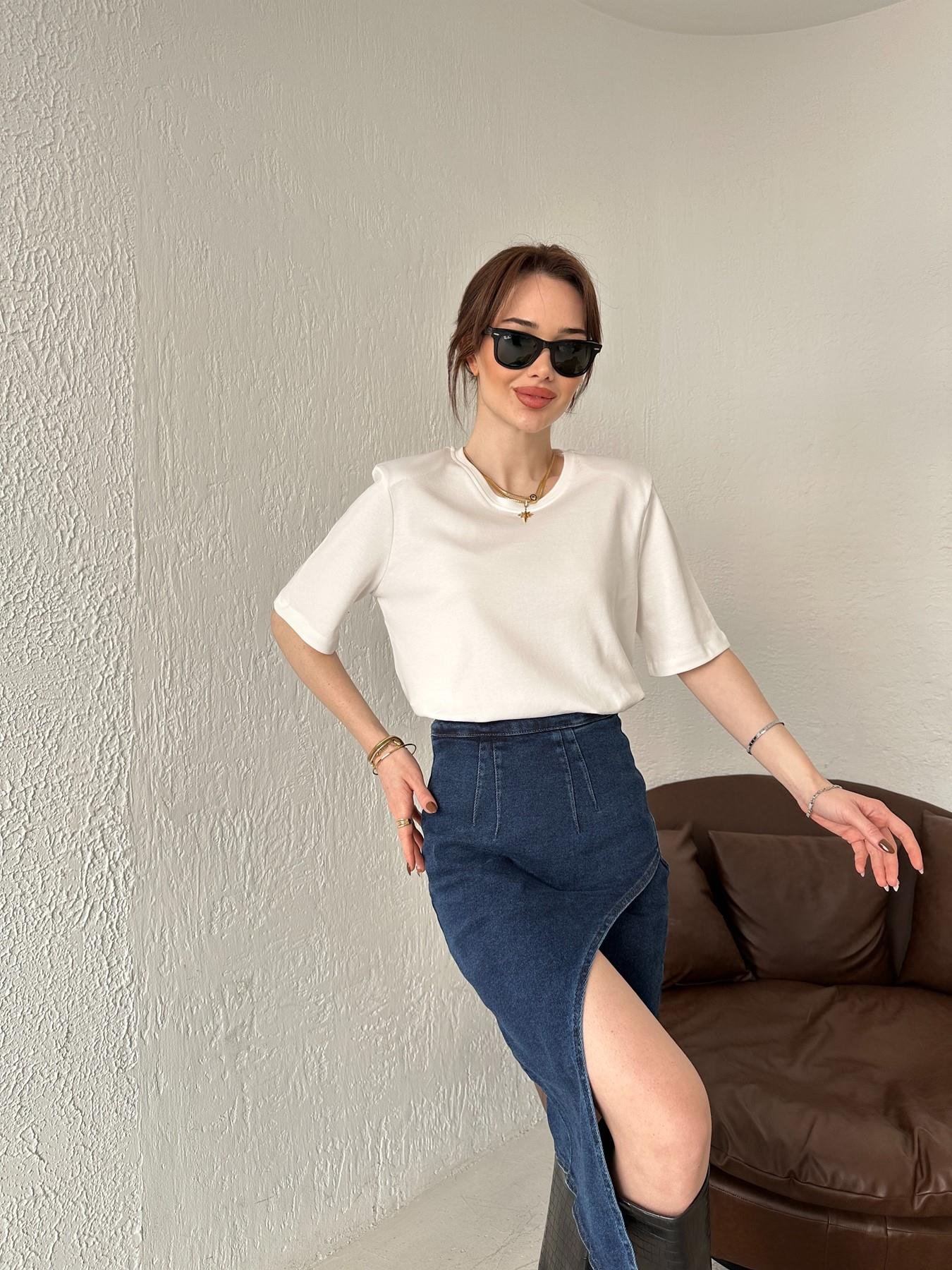 Bisiklet Yaka Vatkalı Tişört BEYAZ