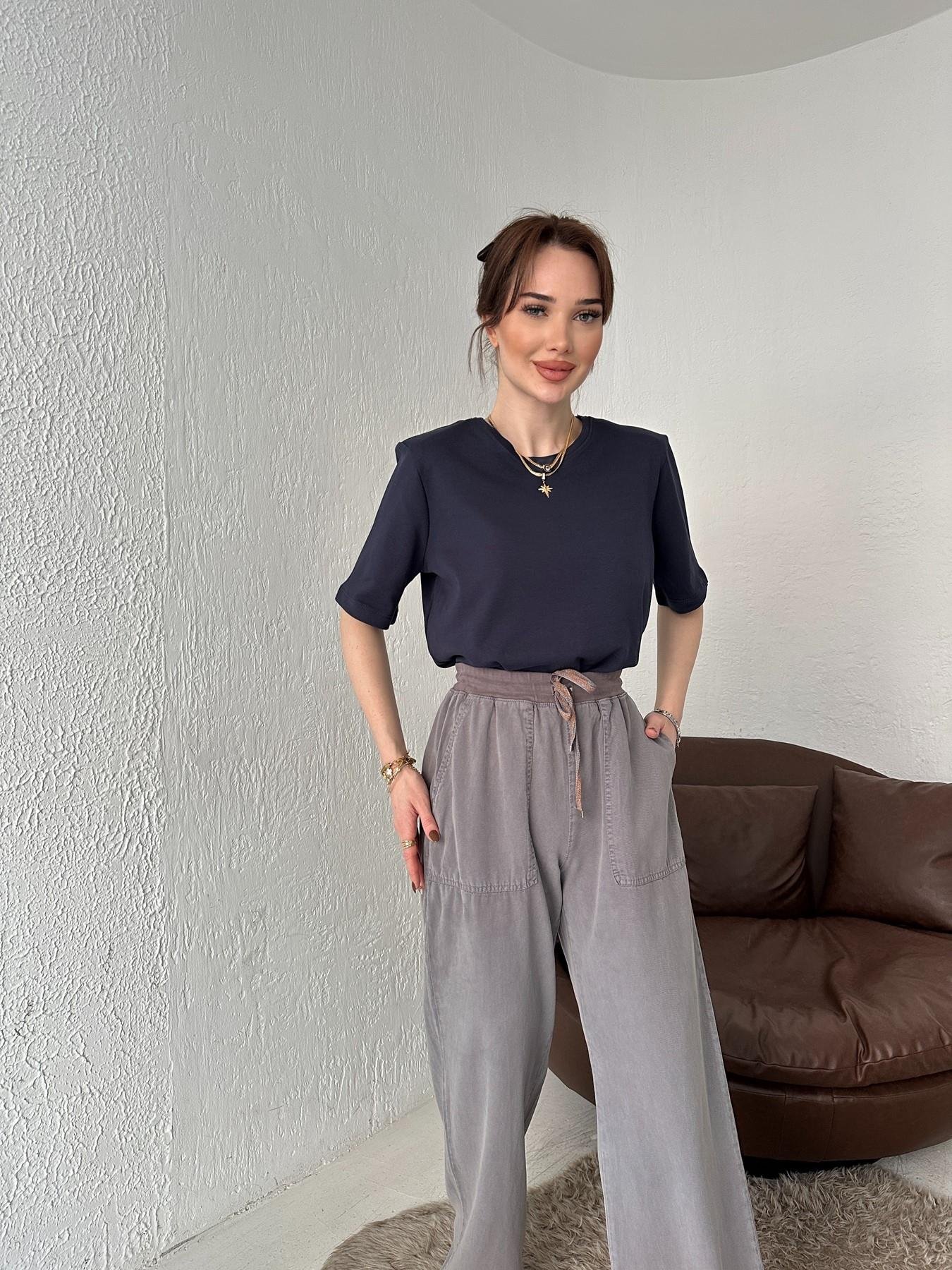 Bisiklet Yaka Vatkalı Tişört LACİVERT