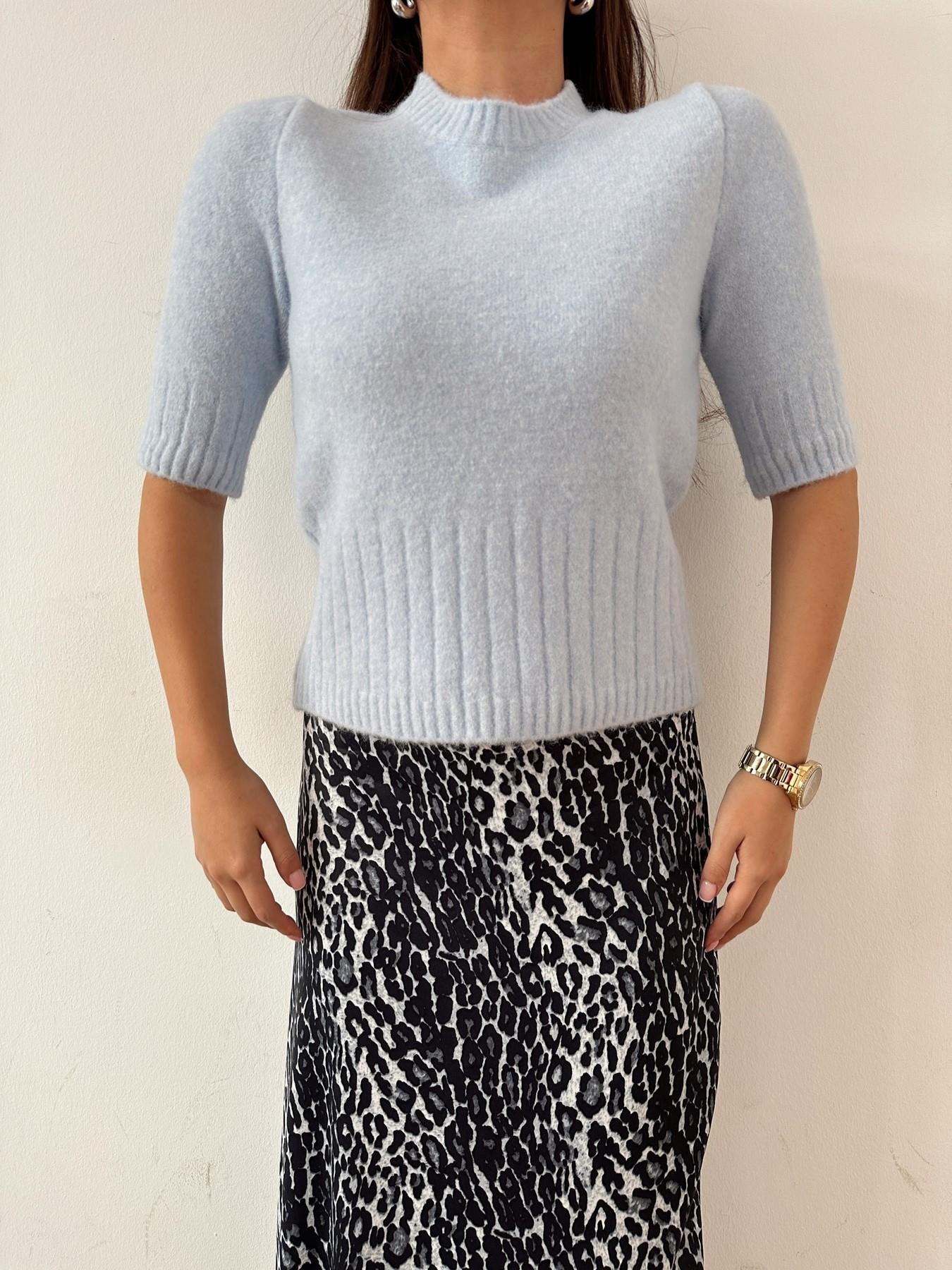 Bisiklet Yaka Yumoş Kısa Kol Triko MAVİ