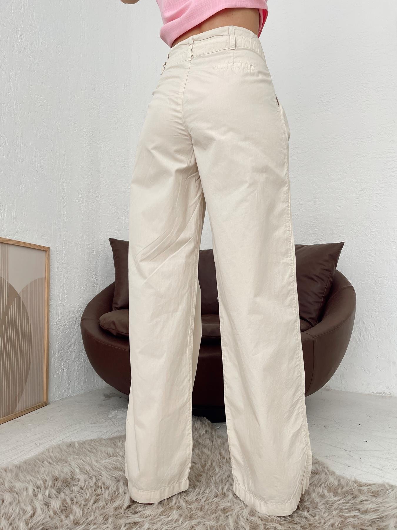 Bol Paça Çift Kemerli Paraşüt Pantolon TAŞ