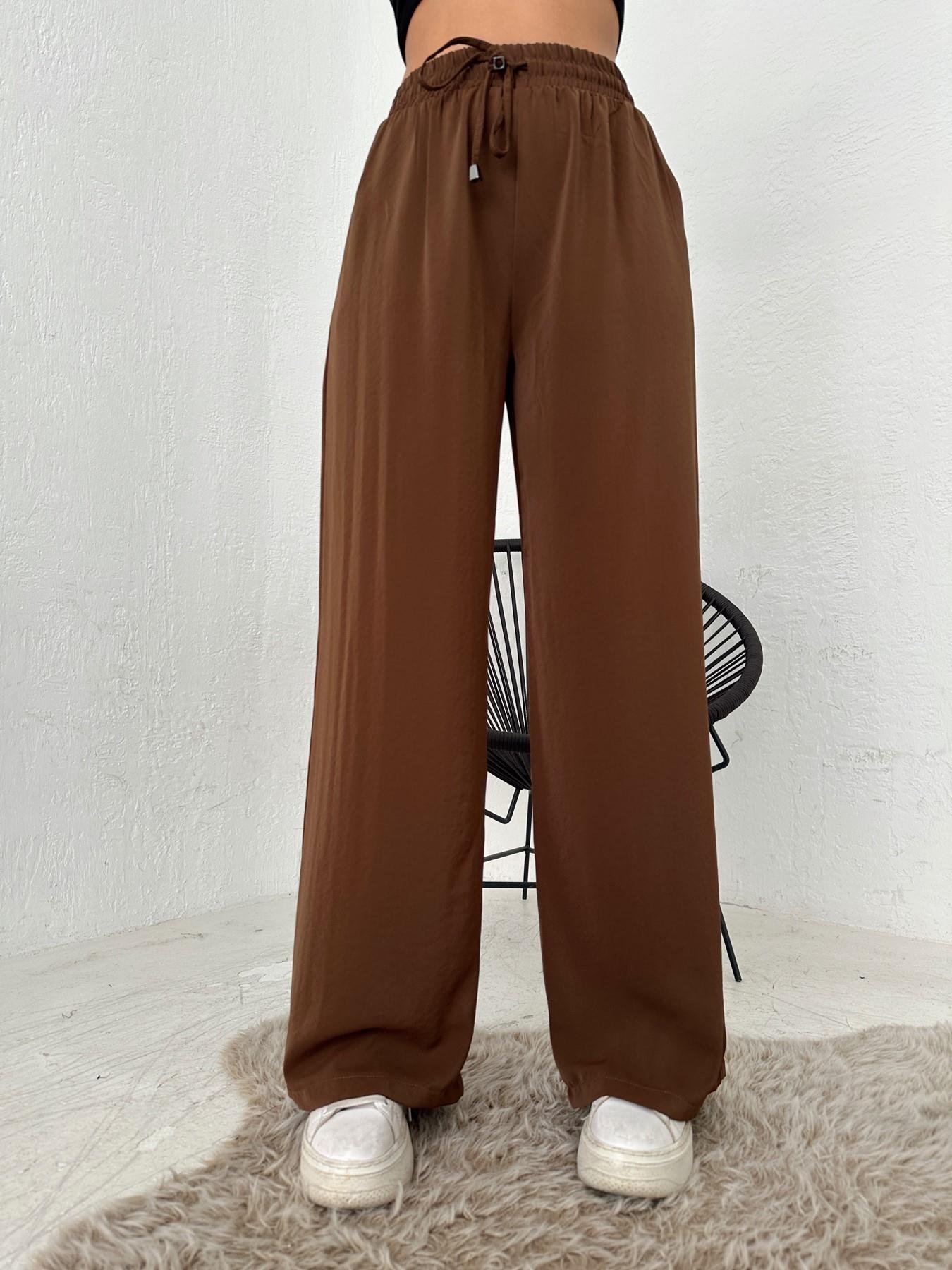 Bol Paça Lastikli Pantolon Kahve