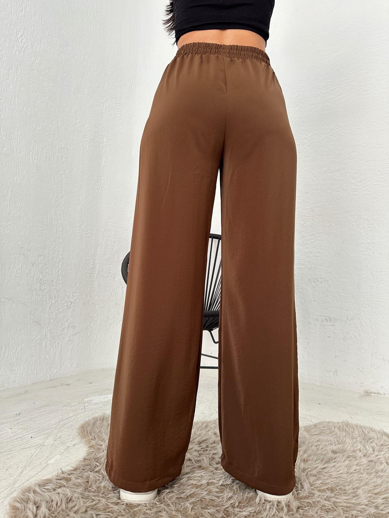 Bol Paça Lastikli Pantolon Kahve