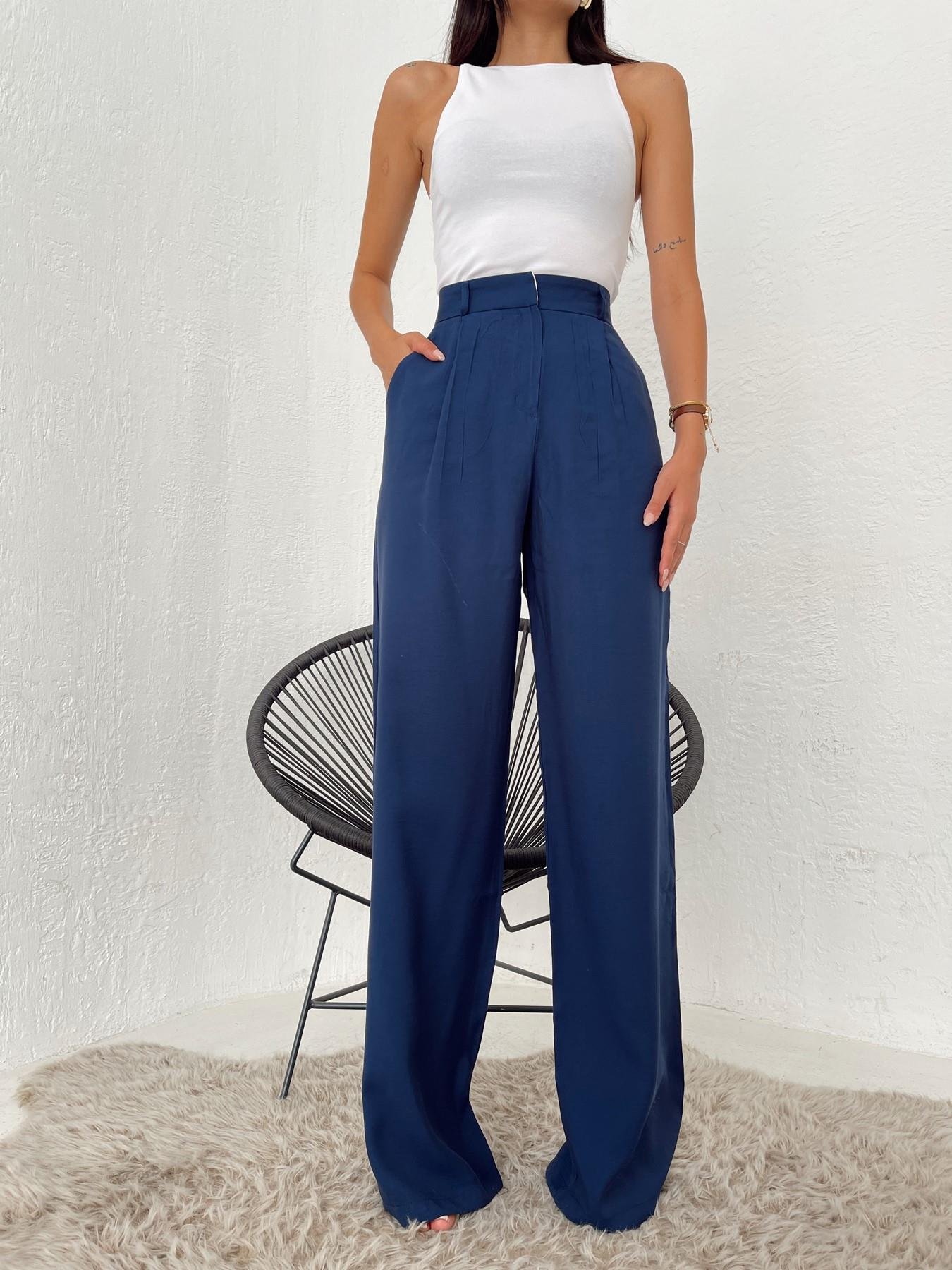 Bol Paça Pantolon LACİVERT