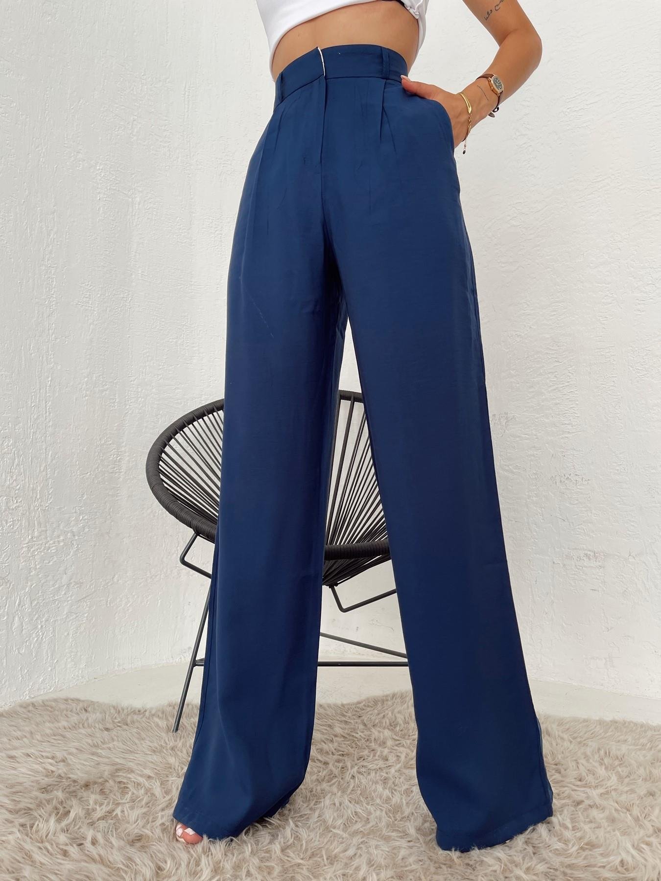 Bol Paça Pantolon LACİVERT