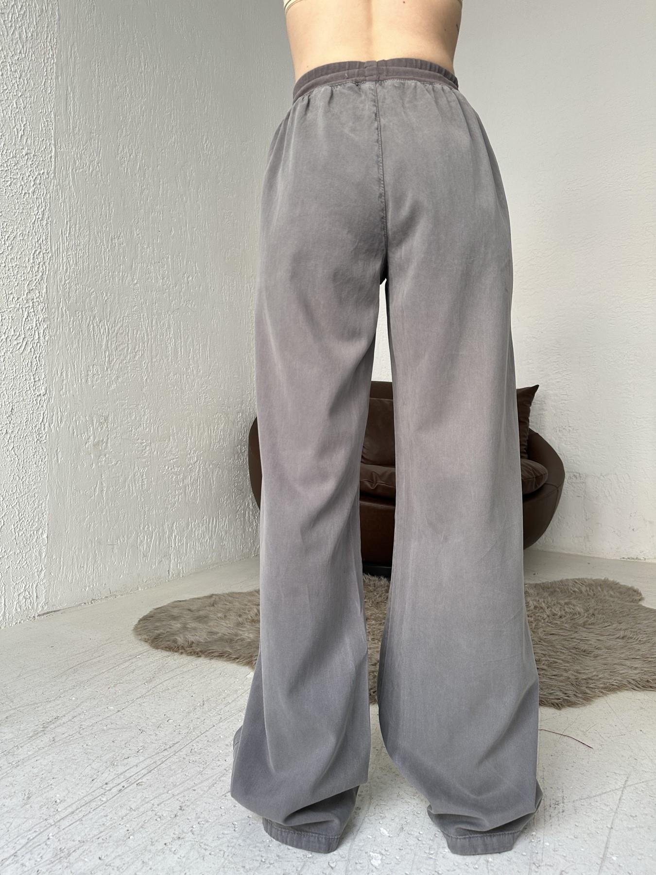 Bol Paça Tencel Pantolon GRİ
