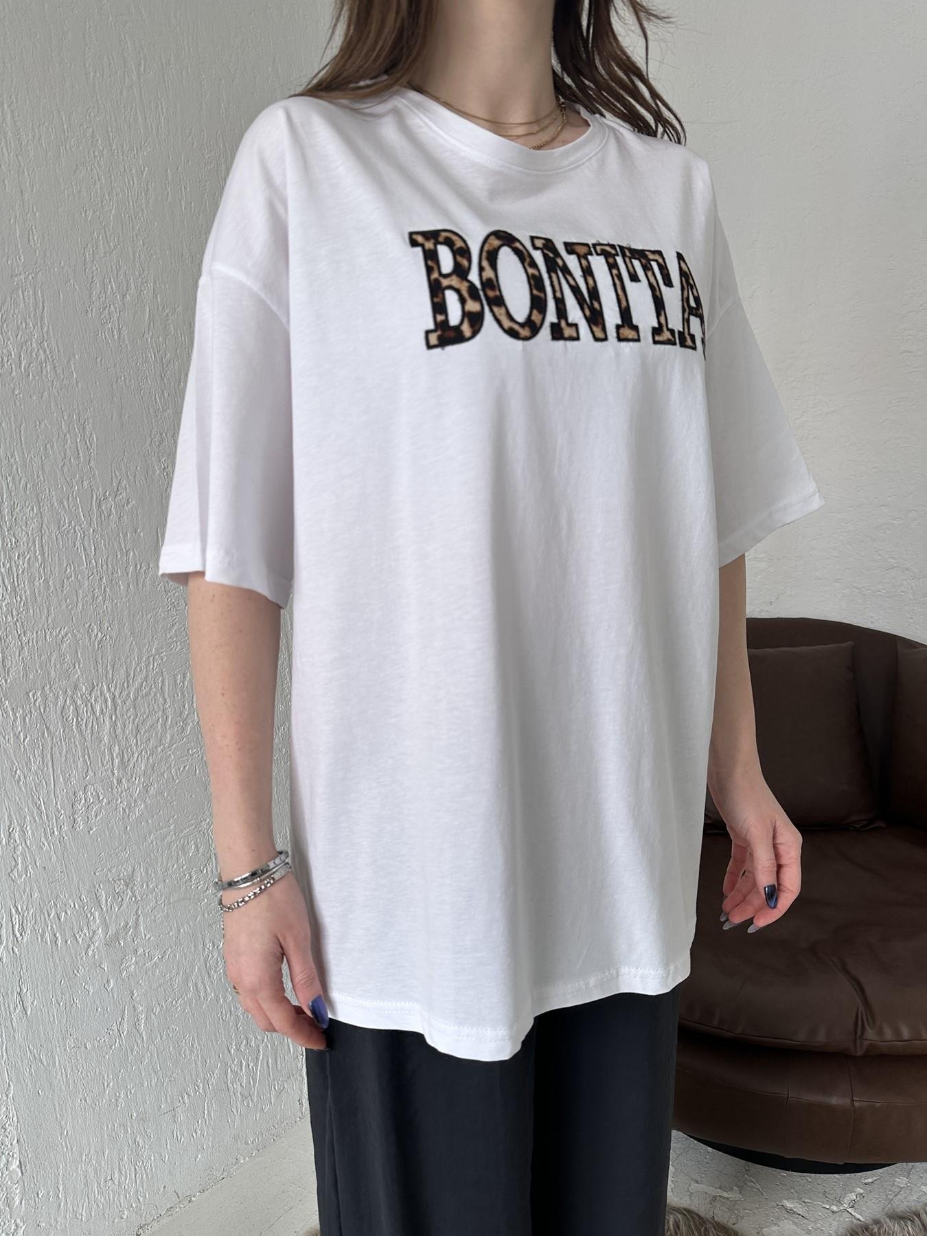 Bonıta Nakışlı Tişört BEYAZ