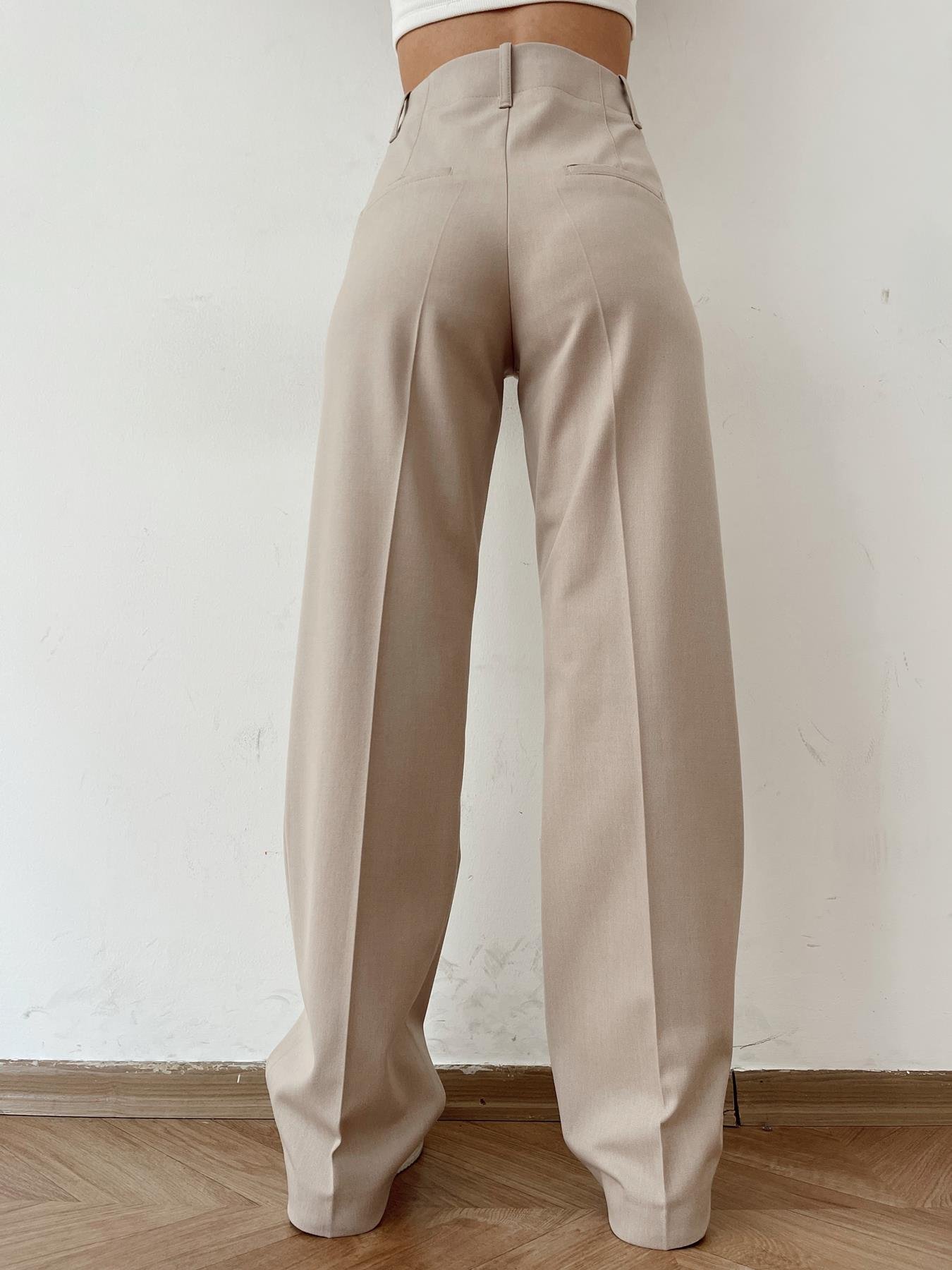 Boru Paça Kumaş Pantolon TAŞ